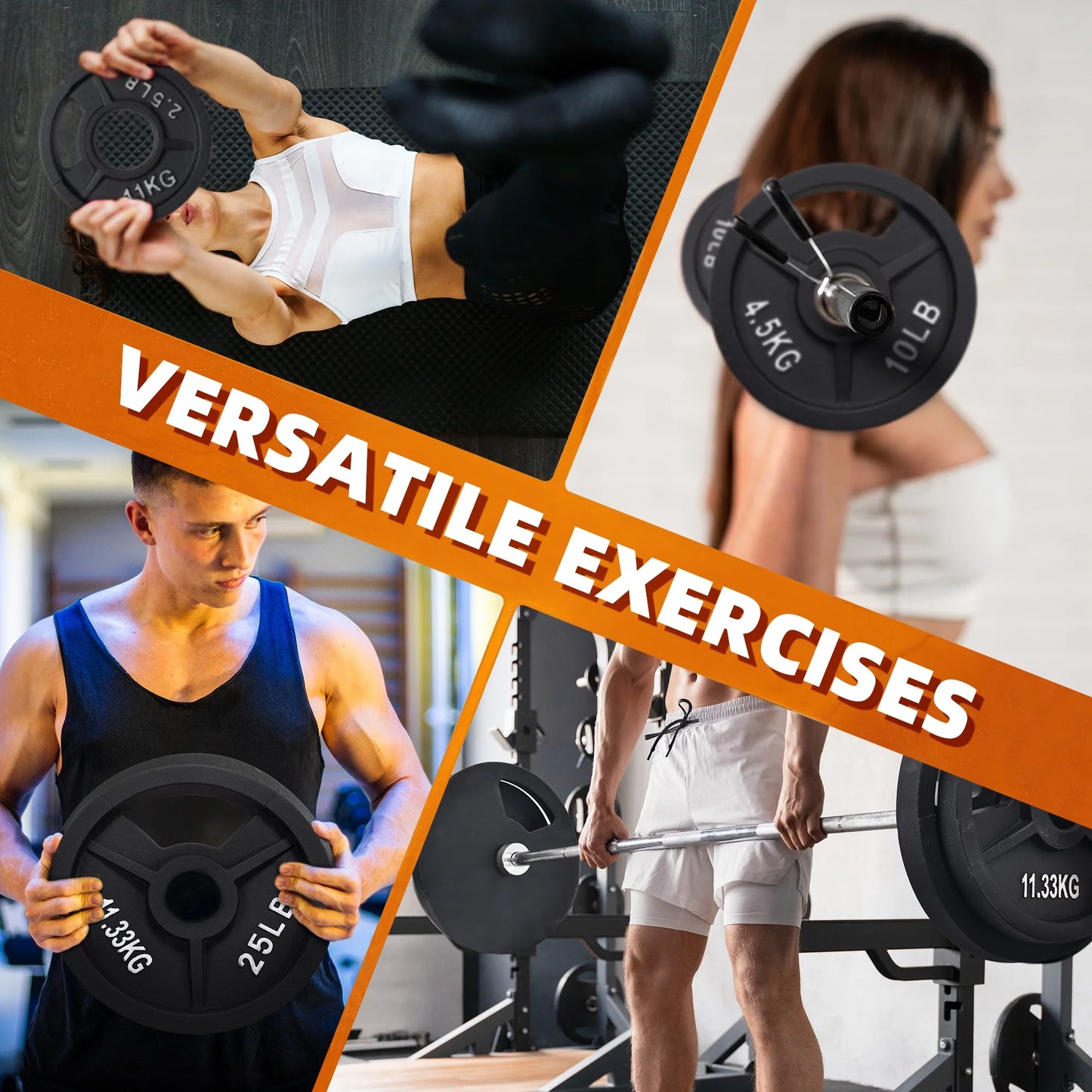 Cast Iron Weight Plates, Black, 2-Inch,Multiple Weight Options, Pair or Set, for Strength Training & Home Gym