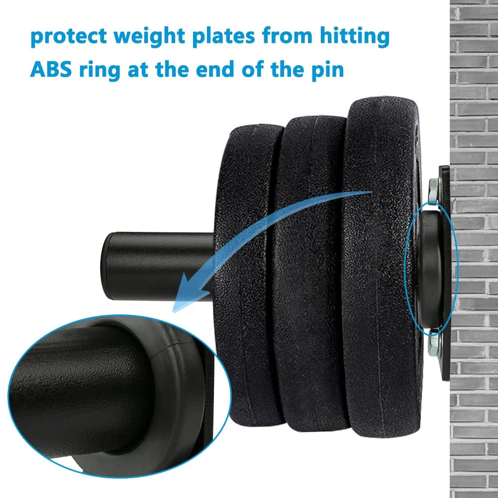 6PCS Olympic Plate Wall Rack – Heavy-Duty 2-Inch Weight Plate Storage, 300Lb Capacity for Home and Commercial Gyms