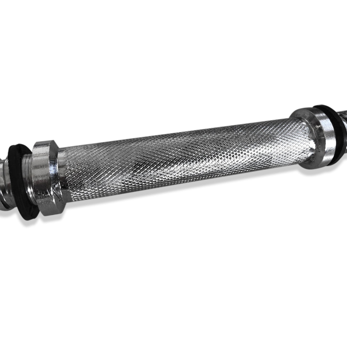 14" Standard Threaded Chrome Dumbbell Handles with round Collars, Pair