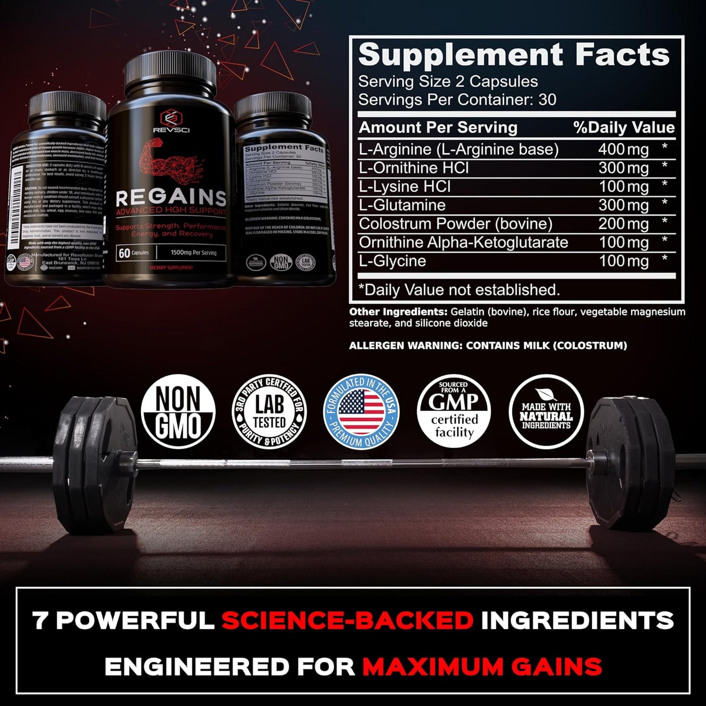 Regains HGH Supplements for Men & Women - Natural GH Boost, HGH Human Growth