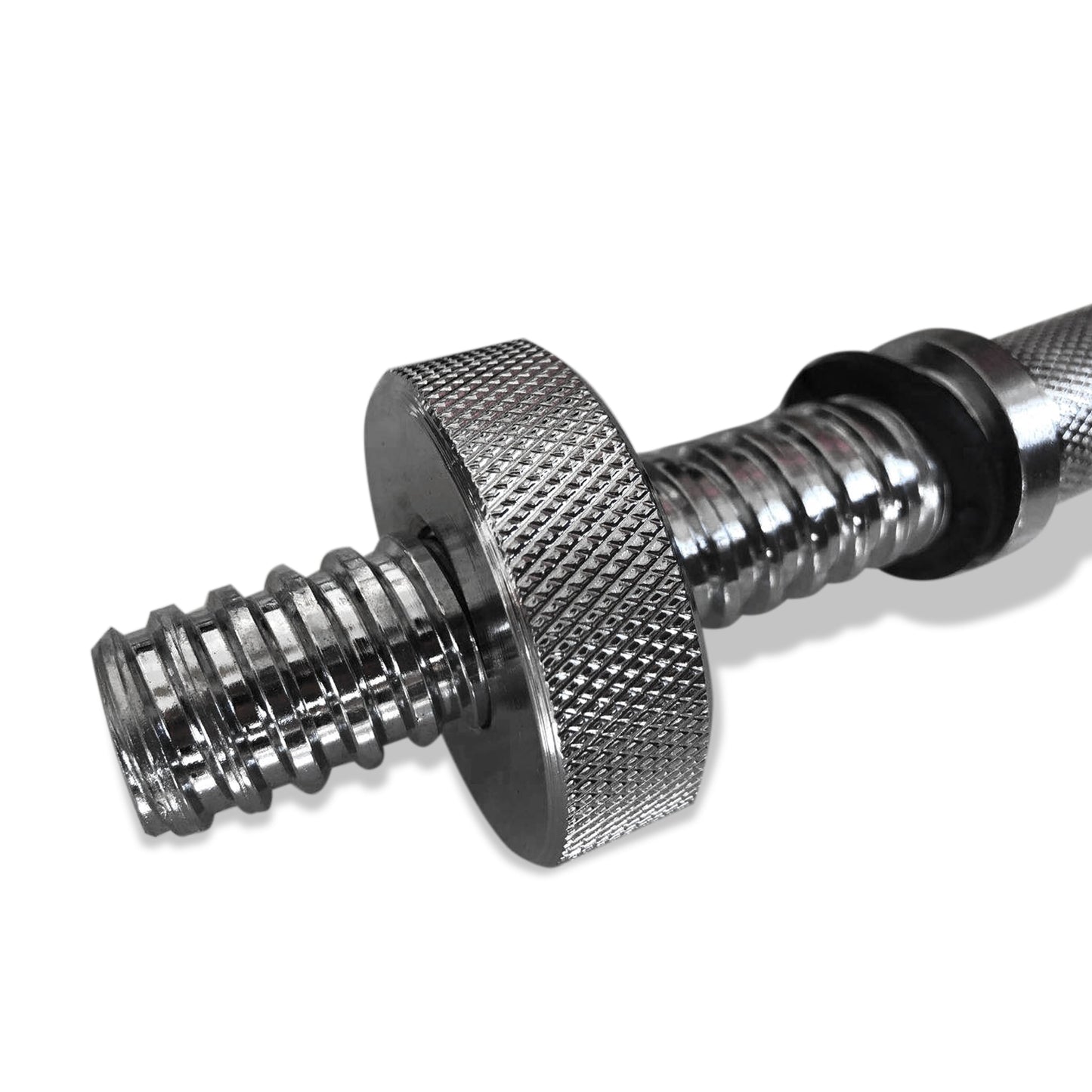 14" Standard Threaded Chrome Dumbbell Handles with round Collars, Pair