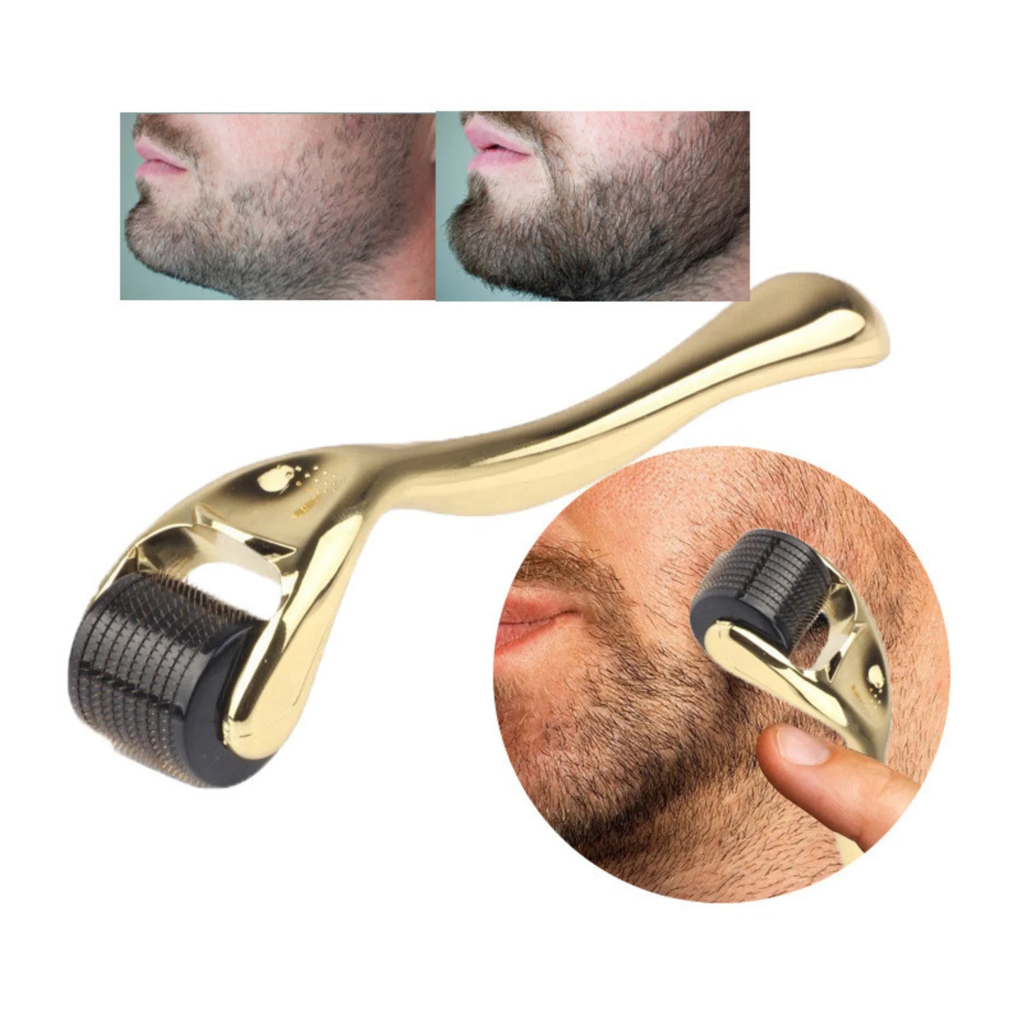 Premium 1-Piece Derma Roller for Hair Growth with Microneedling Roller for Scalp & Beard Care