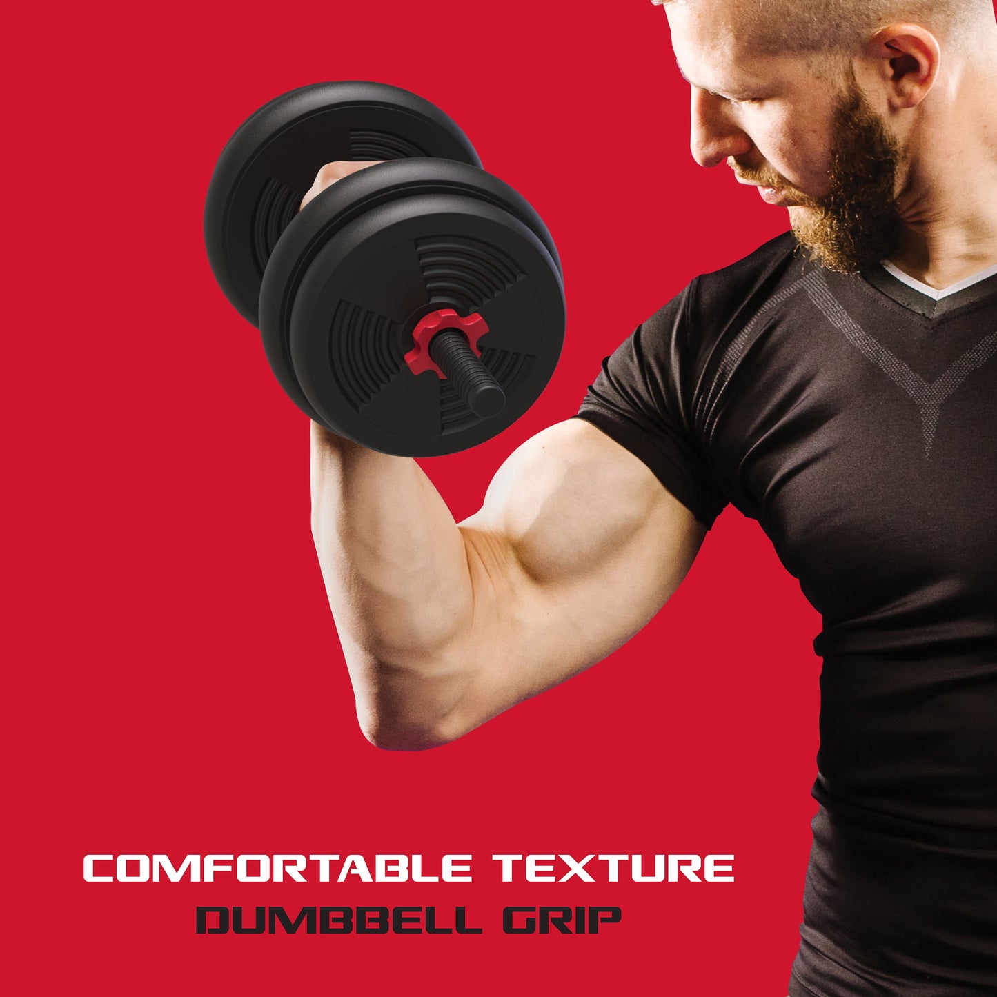 45 Lb Adjustable Dumbbell Set, 5-In-1 Workout Set with Barbell, Adjustable Kettlebell, Push-Up Handles & Ab Roller for Home Gym Training
