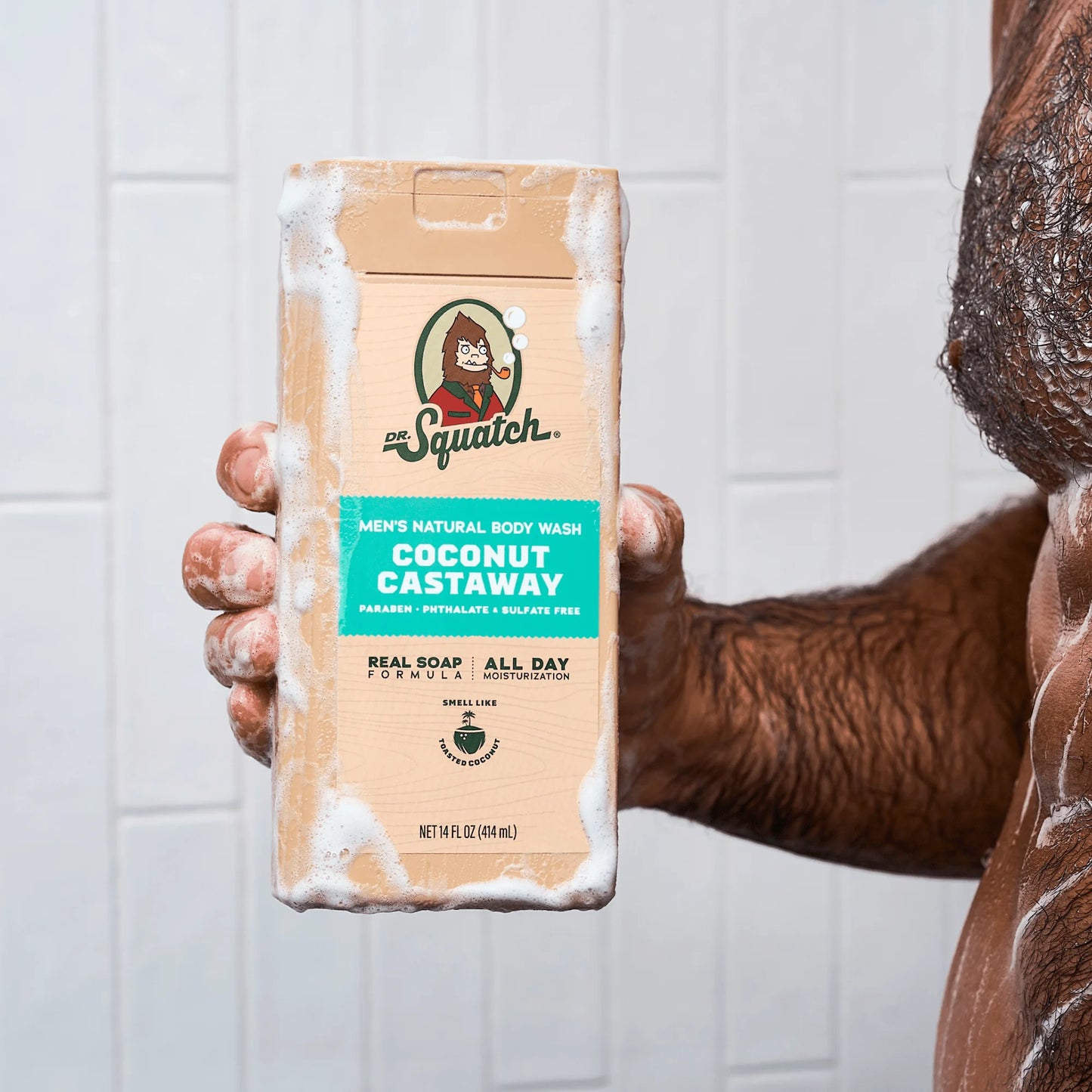 Coconut Castaway Natural Body Wash for Men, 14 Fl Oz