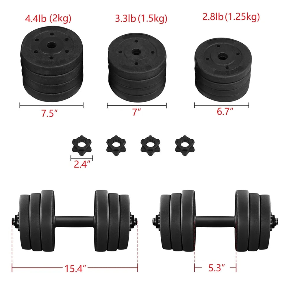 Adjustable Dumbbell Set for Home and Gym Exercise, Black, 44 Lb