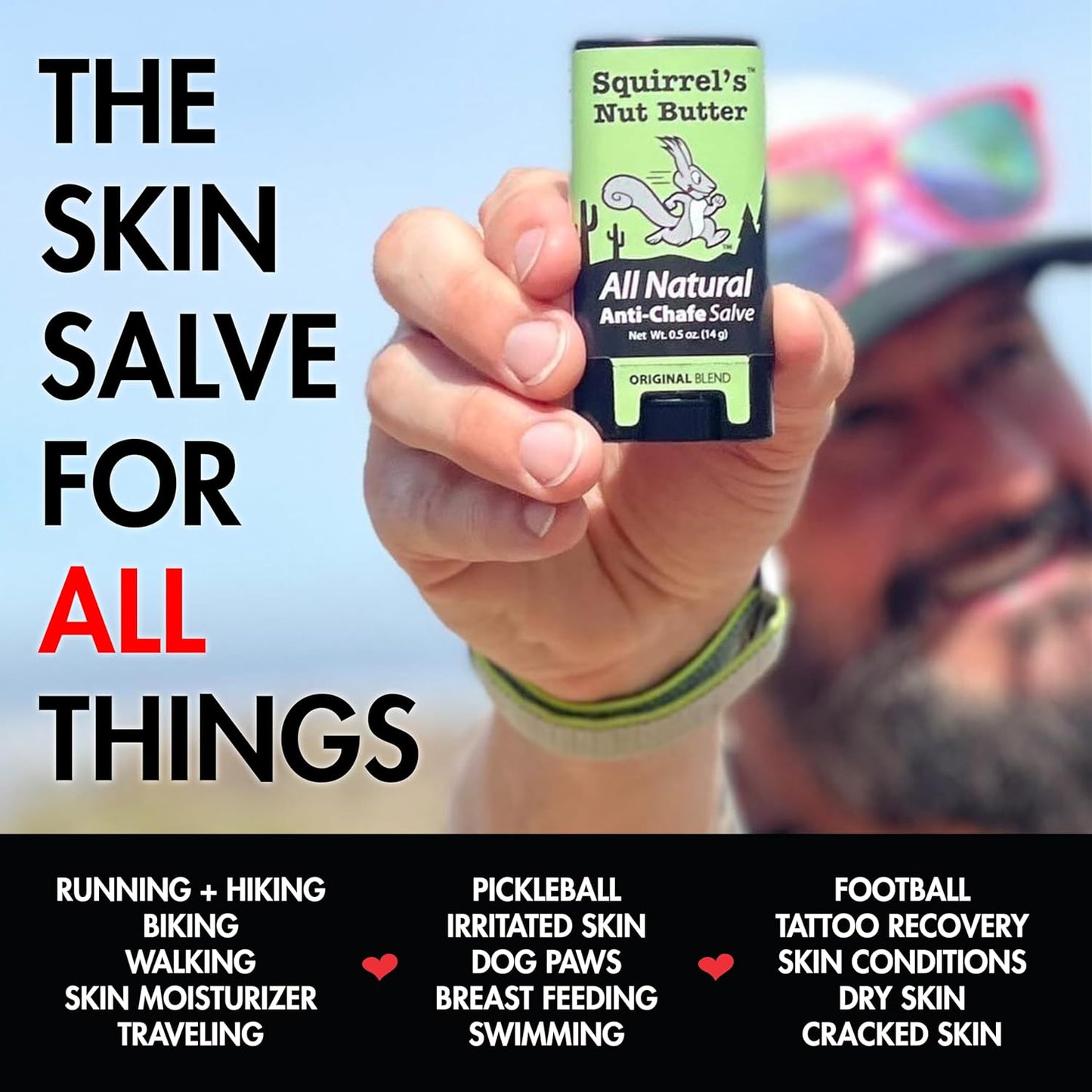 anti Chafe Stick | All Natural Chafe Prevention & Skin Care for Athletes, Runners & Adventurers | Thighs, Arms, Pack Straps & More | 1.7 Oz