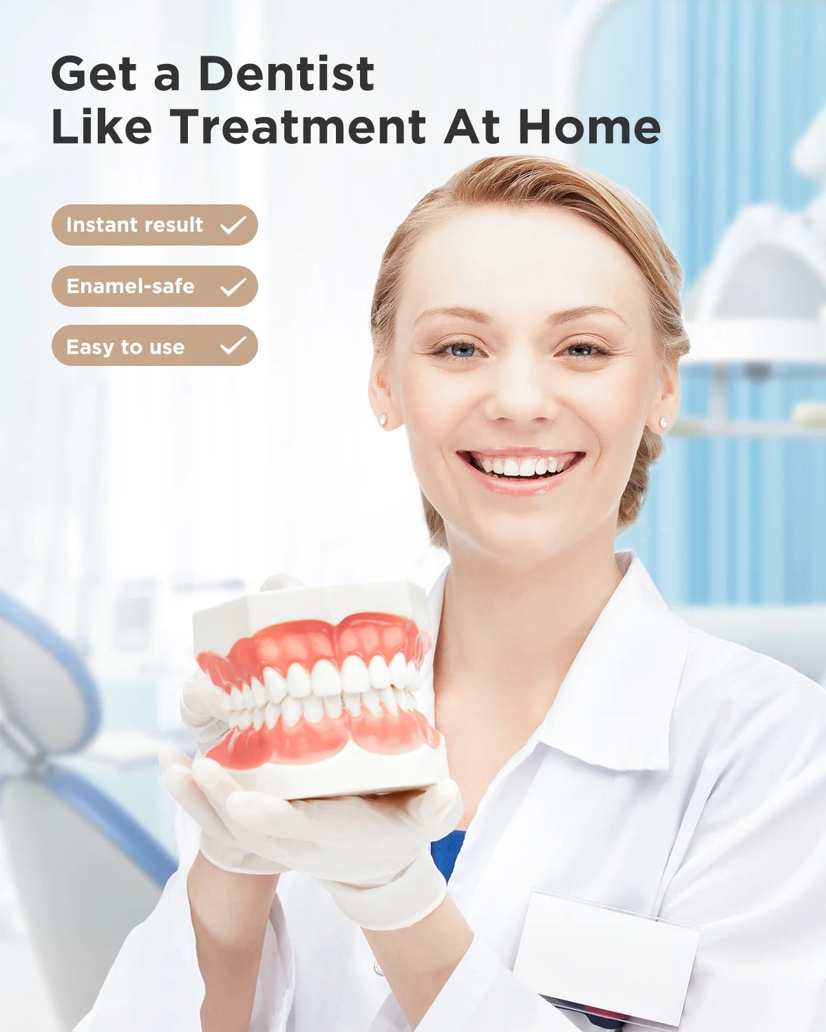 Portable Teeth Whitening Kit, 28 Strips for Sensitive Teeth Non-Slip Whiter Gentle and Safe, Available 14 Delicate Whiten Treatments Removes Stains