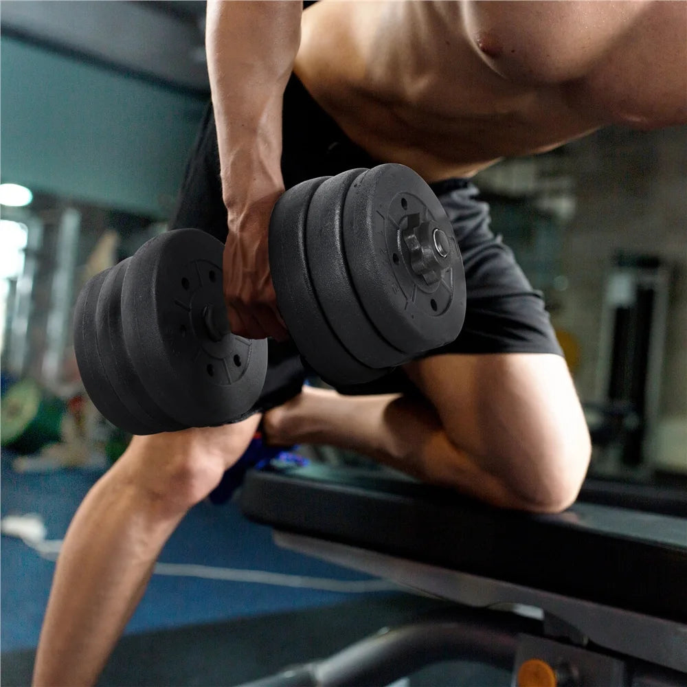 44LB Dumbbell Set Adjustable Weight Plates, Black