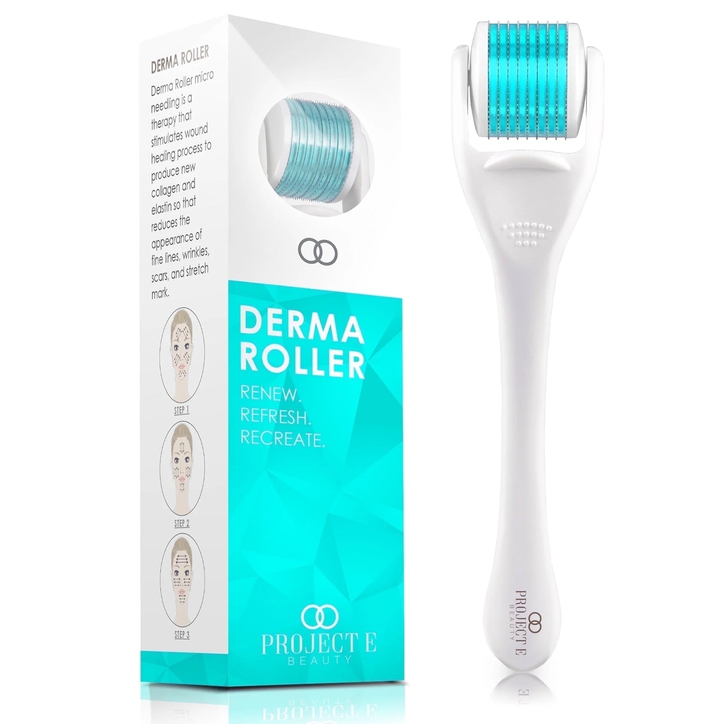 the Derma Roller | 540 Titanium Microneedle Facial Tool | for Smoother Skin