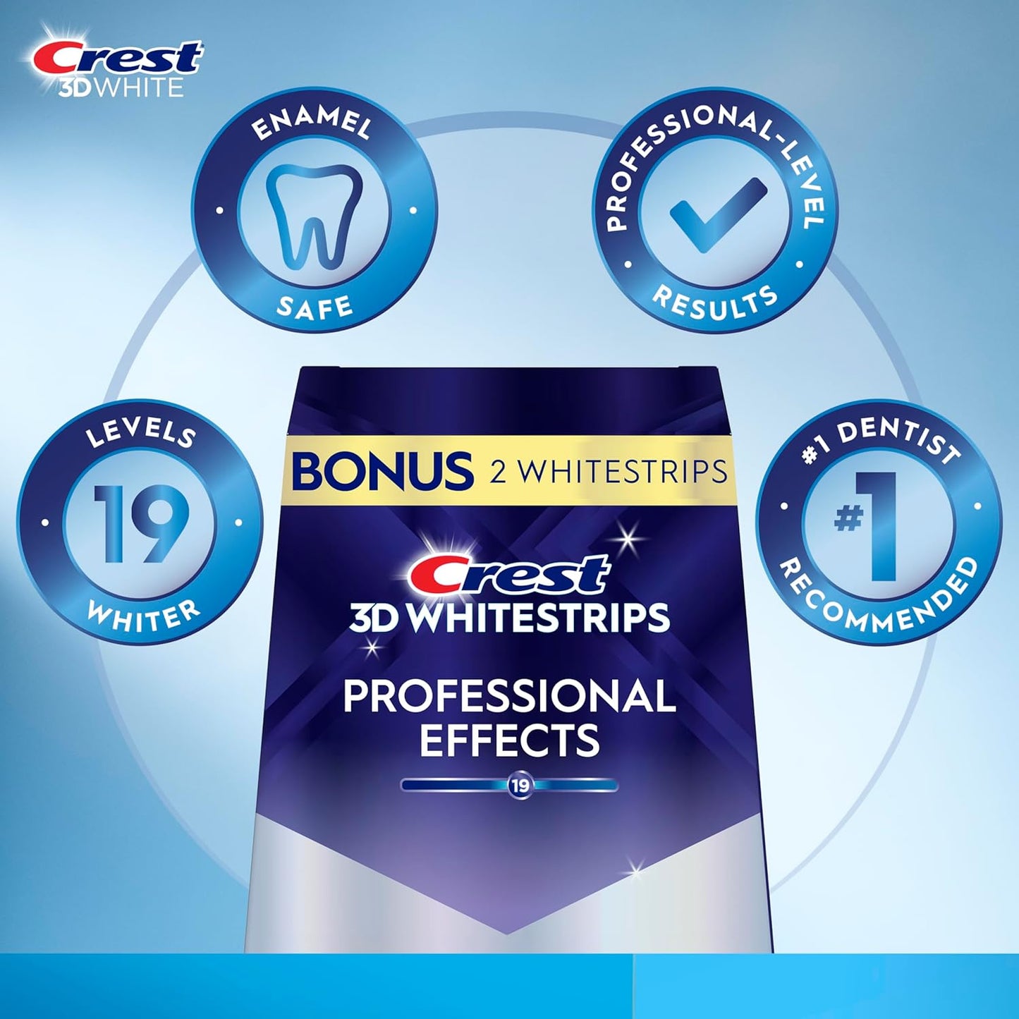 3D Whitestrips Professional Effects – Teeth Whitening Kit, 22 Treatments (20 + 2 Bonus), Each with 1 Upper/1Lower, 44 Strips – 3Dwhite Teeth Whitening Strips