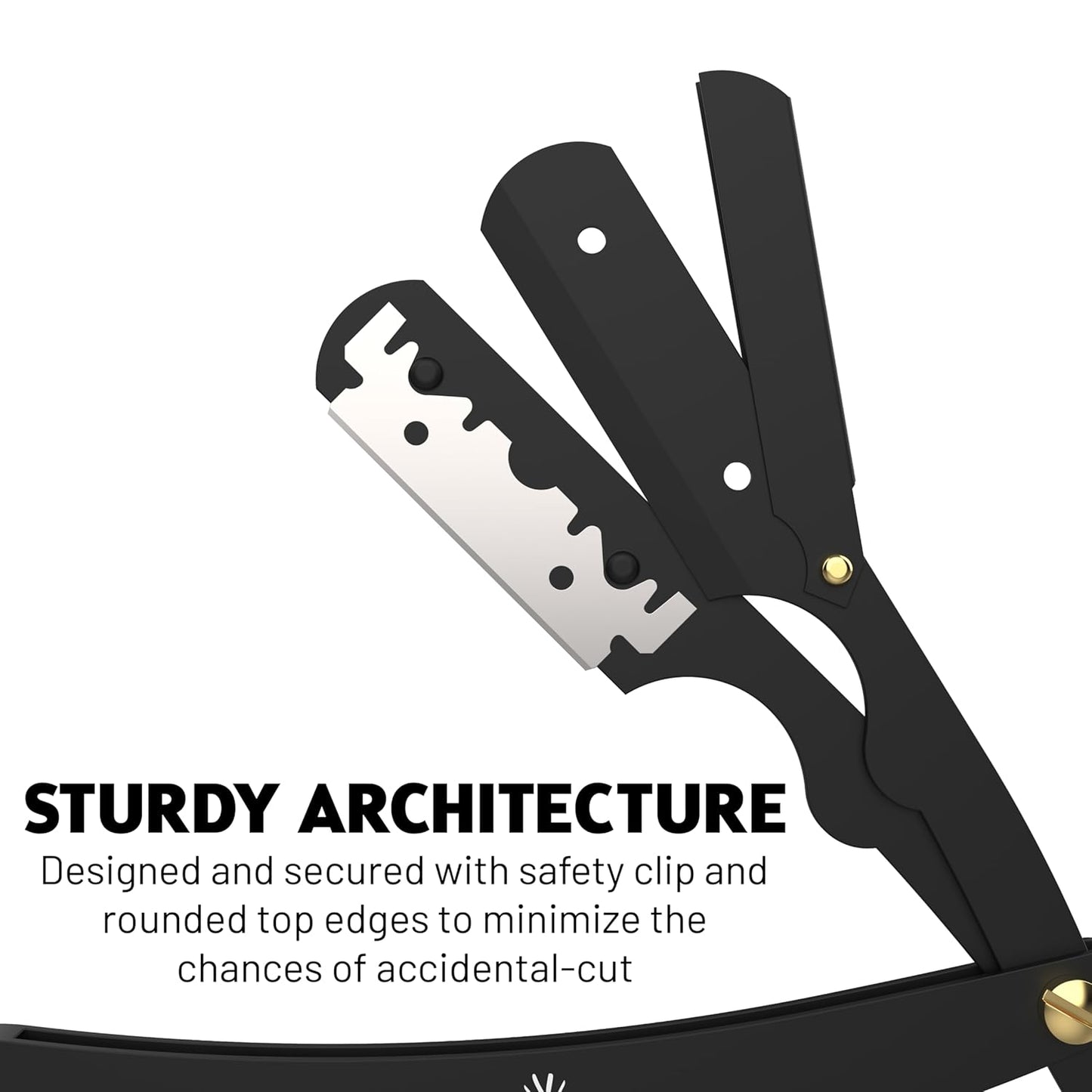 The Cut Factory® Straight Razor for Men Professional Barber Straight Edge Razor for Comfortable Smooth Shave. Gift Box Leather Pouch 20 Single Edge Blades. Our Blades Never Fall