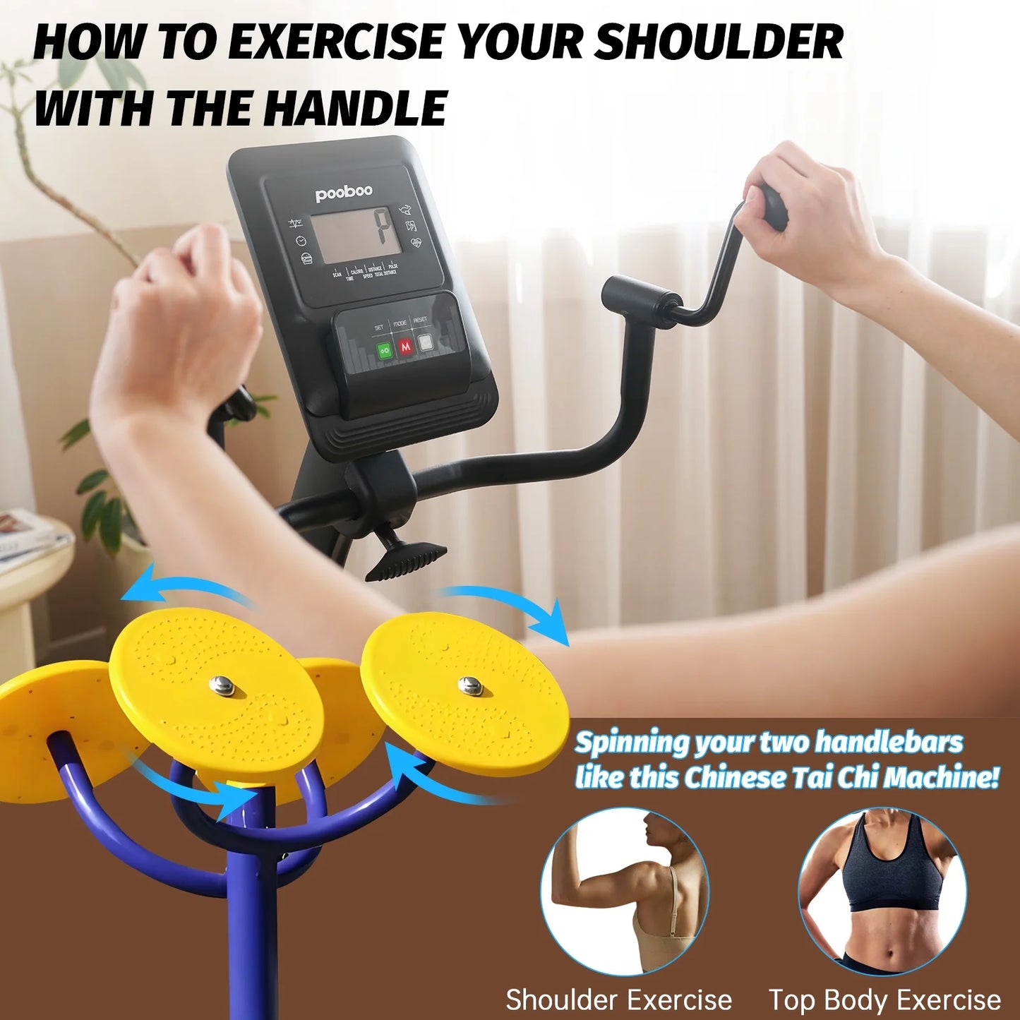 Magnetic Build-In Bluetooth Recumbent Exercise Bike with Adjustable and Comfortable Seat, Light Commercial Stationary Bike with Arm Workout for Adult/Seniors Home Exercise, 400LBS