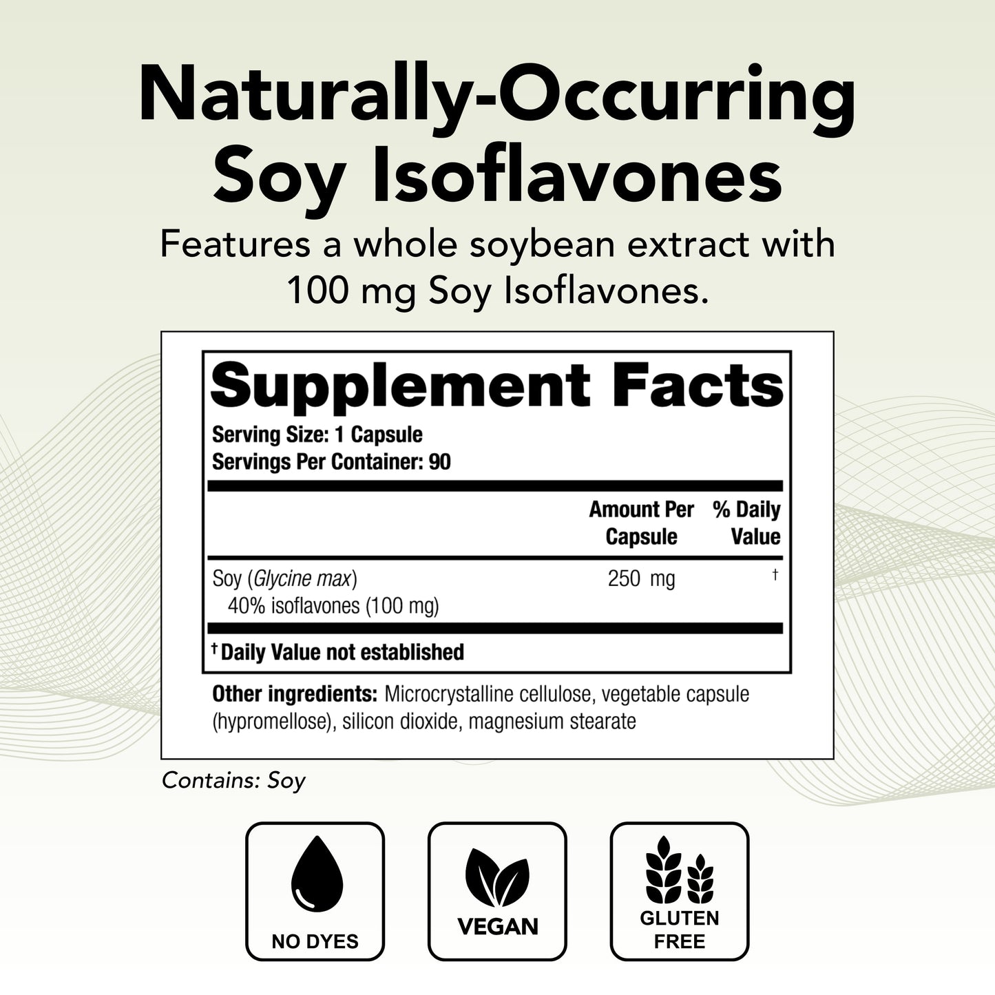 Isorel Whole Soybean Extract Supplement - 90-Day Supply - Menopause Support to Aid Hot Flashes - Prostate Health Support for Men - NSF Certified - 90 Capsules