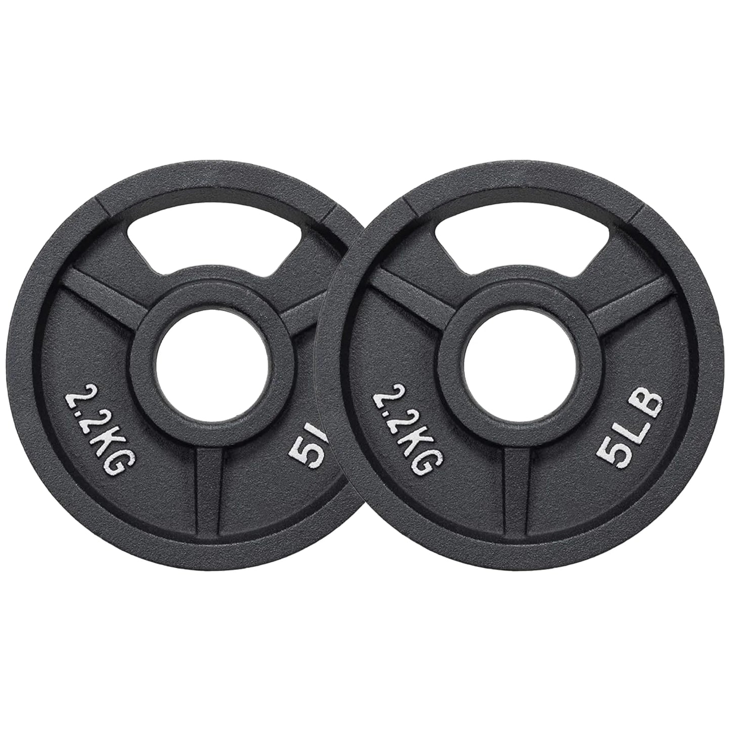 Cast Iron Weight Plates, Black, 2-Inch,Multiple Weight Options, Pair or Set, for Strength Training & Home Gym