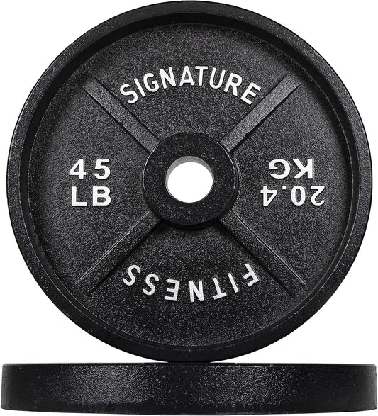 Deep Dish 2-Inch Olympic Cast Iron Weight Plates with E-Coating
