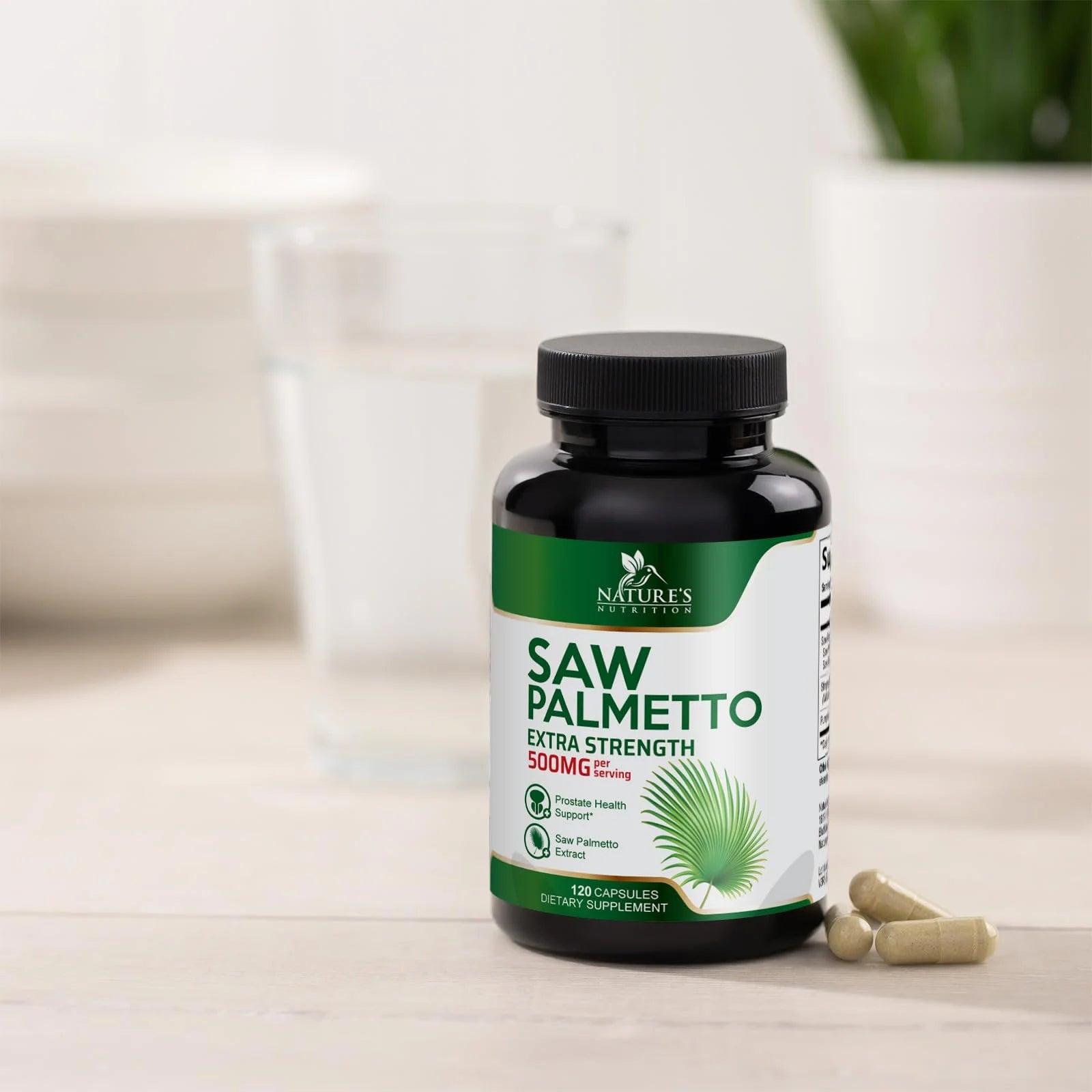 Saw Palmetto for Men 1000MG Prostate Health Supplement - Saw Palmetto Extract Prostate Support Supplement, Prostate Supplements for Men'S Health Support, Prostate Urinary Health Support, 120 Capsules