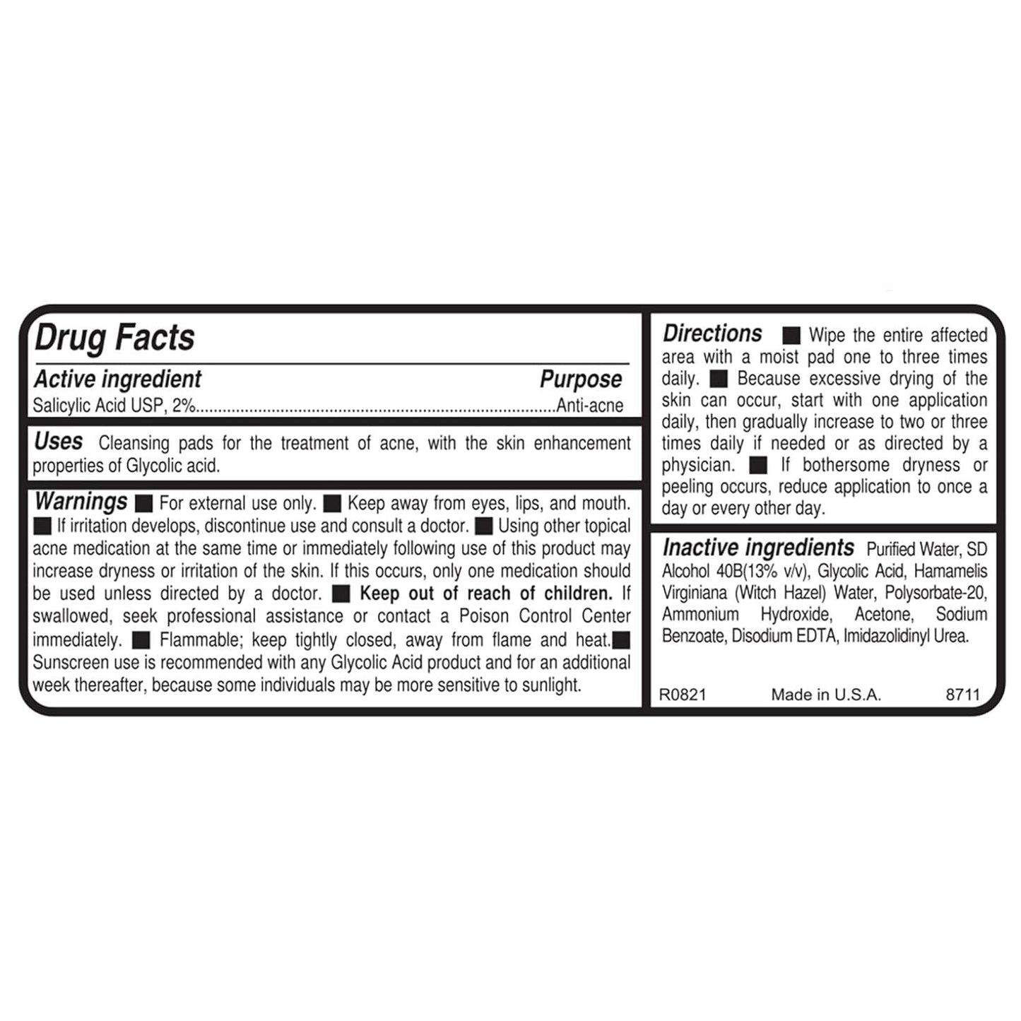 Gly-Sal Clarifying Acne Pads, 60 Count, Medical-Grade Glycolic Acid & 2% Salicylic Acid Exfoliating Pads for Acne-Prone Skin, Help Clear Blemishes & Refine Pores, Non-Oily