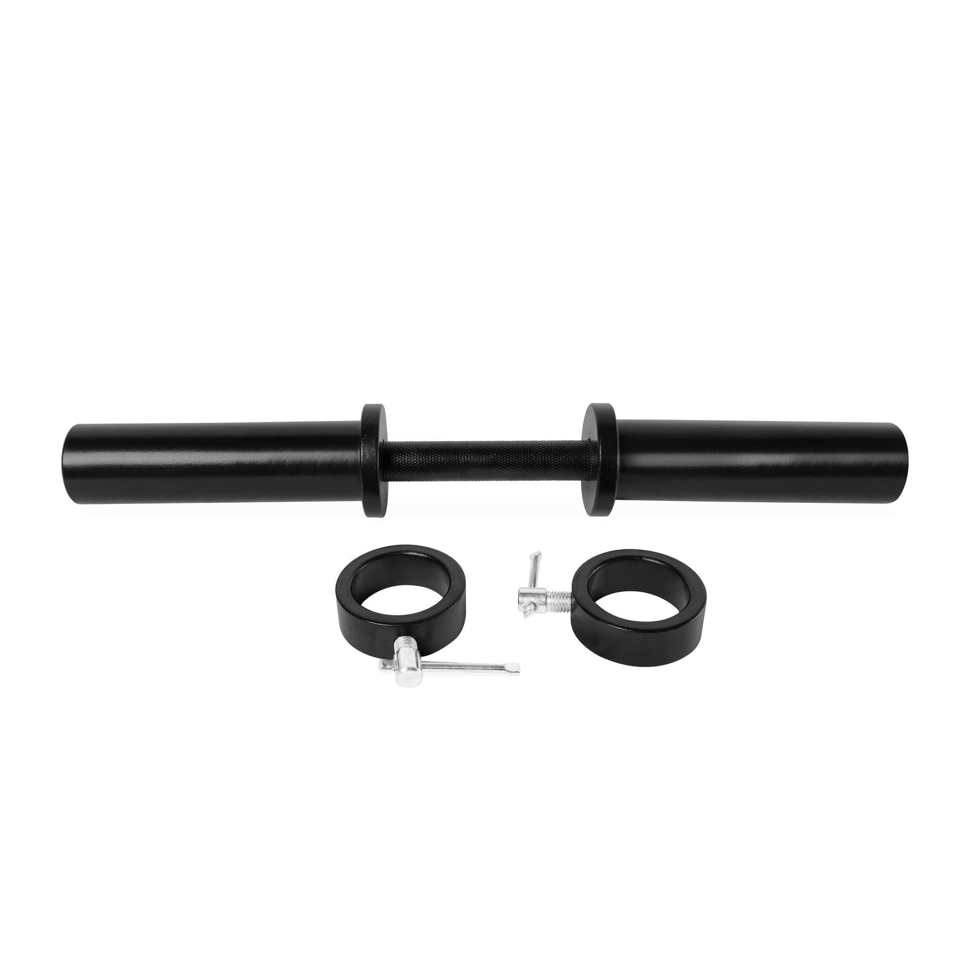 Barbell 20 In. Olympic Dumbbell Handle with Collars, Single, Black