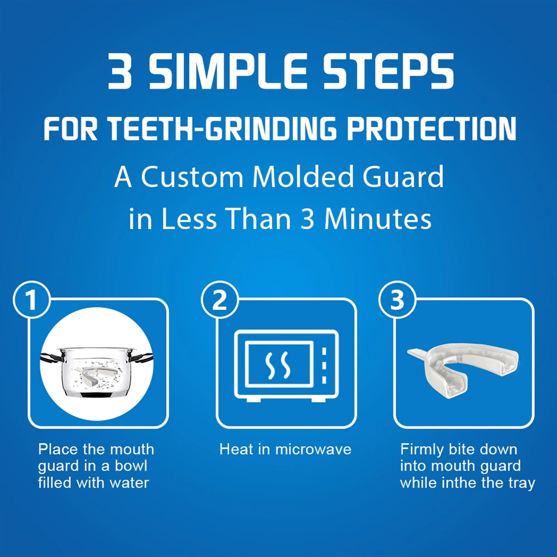Comfort-Fit Mouth Guard for Nighttime Teeth Grinding, Night Dental Guard for Grinding Teeth 5 Count