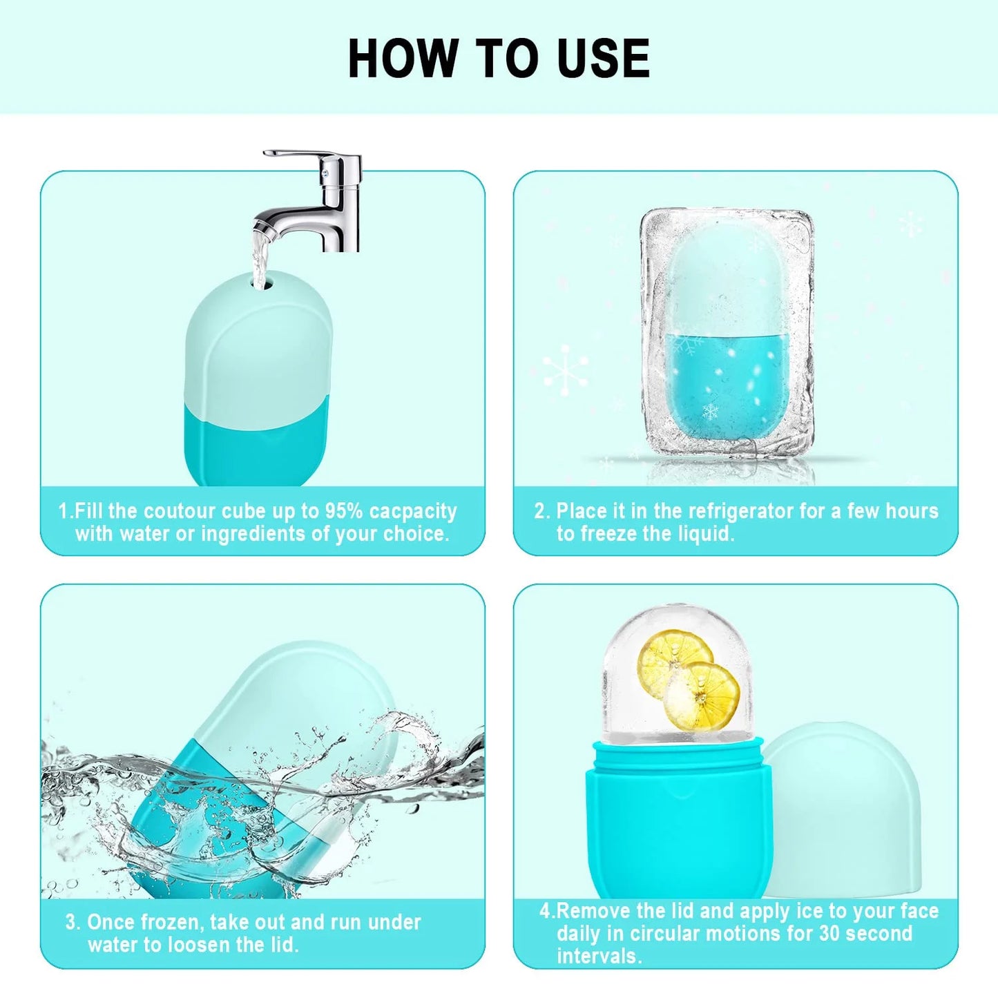 Ice Roller for Face and Eye - Upgrated Ice Facial Roller Massage Shrink Pore Skin Care Tools Reusable Ice Stick Remove Dark Circle Ice Face Mold Sphere for Brighten Lubricate Fine Lines