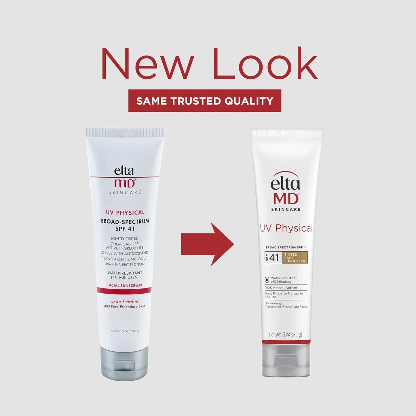 UV Physical Tinted Mineral Sunscreen for Face - SPF 41 Tinted Sunscreen for Face, 100% Mineral, 3.0 Oz Tube