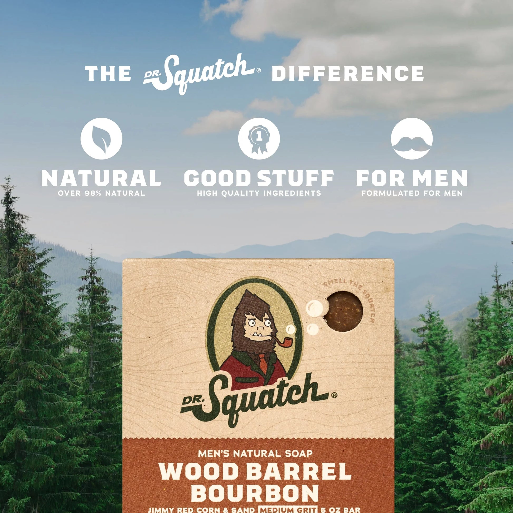 Wood Barrel Bourbon Natural Bar Soap for Men, 5 Oz