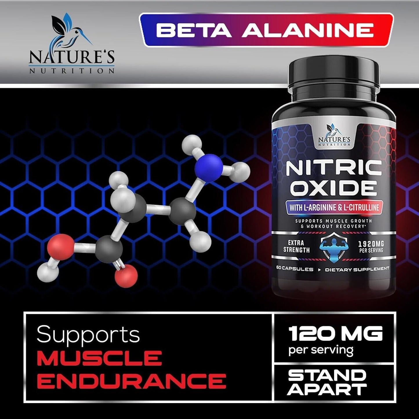 Nitric Oxide Booster Extra Strength- L Arginine 3X Strength Nitric Oxide Support