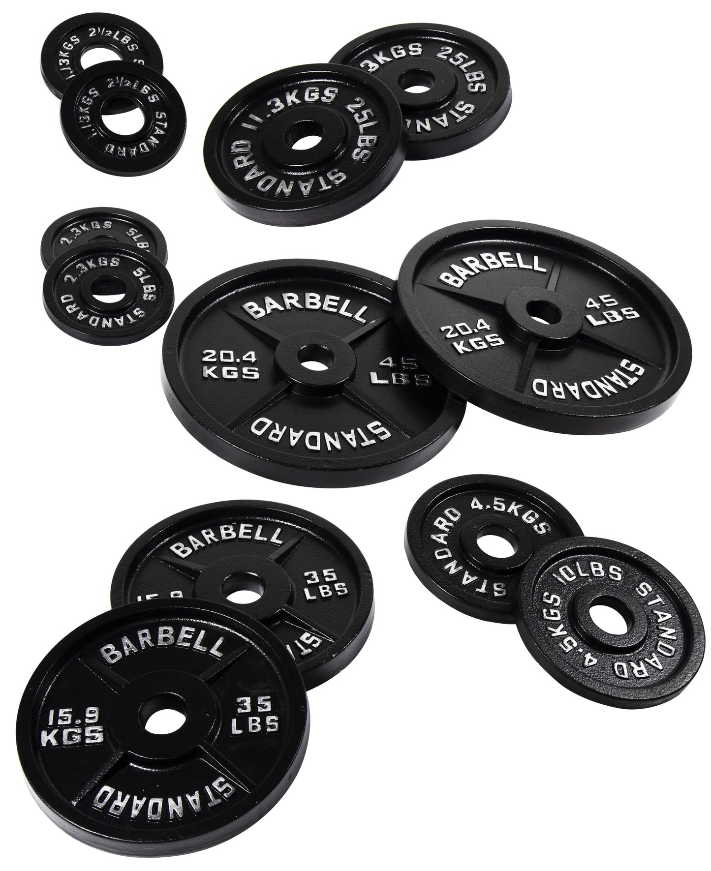 2-Inch Olympic Cast Iron Weight Plate for Strength Training & Powerlifting, Durable Gym Weights, 45LBS, 1-Pack