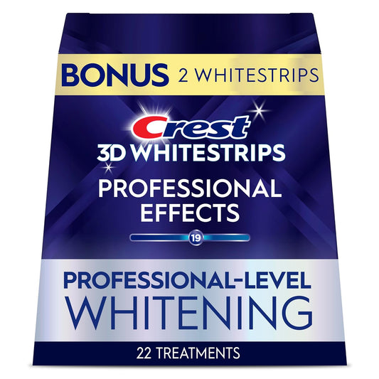 3D Whitestrips Professional Effects – Teeth Whitening Kit, 22 Treatments (20 + 2 Bonus), Each with 1 Upper/1Lower, 44 Strips –  3Dwhite Teeth Whitening Strips