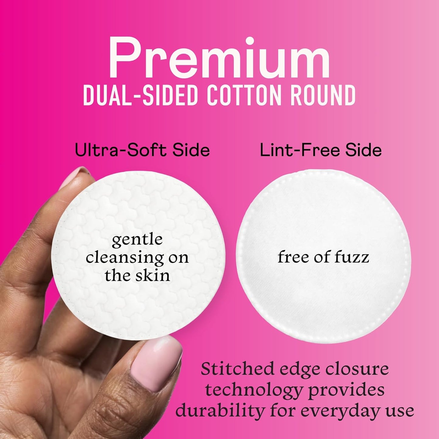 Premium Cotton Rounds – 100 Count (Pack of 3) - 100% Pure Cotton - Soft, Absorbent, Hypoallergenic Pads for Makeup Removal, Skincare, Baby Care and Facial Cleansing - Lint Free