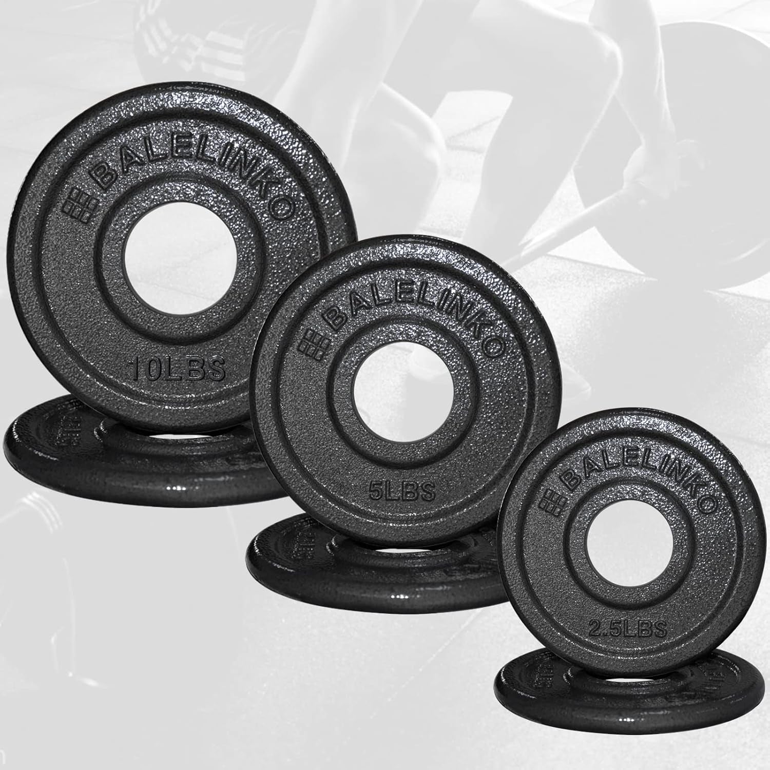 Cast Iron 2-Inch Olympic Grip Plate Weight Plate for Strength Training, Weightlifting and Crossfit, Set of 2, 5LB, Black