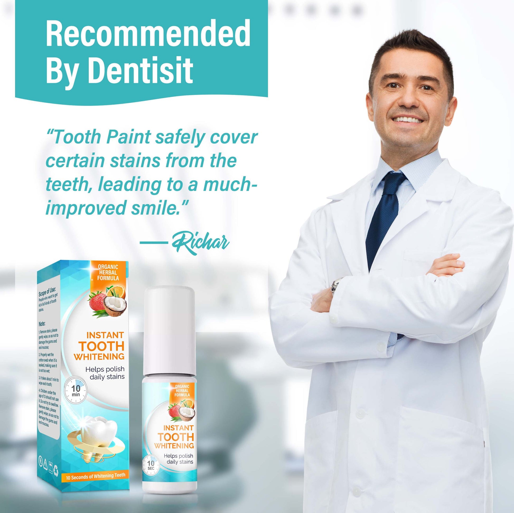 Instant Teeth Whitening, Tooth White for Stain Removing from Coffee Wine Tea, Instantly Improve Teeth Brightenes