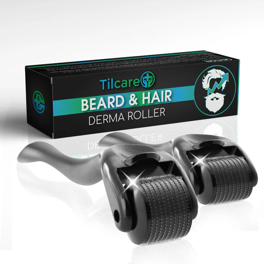 Beard and Hair Growth Derma Roller by  - Sterile Titanium Beard Roller 0.25Mm for Men - Microneedle Tool for Dormant Scalp and Facial Follicles That Painlessly Creates Thicker Hair