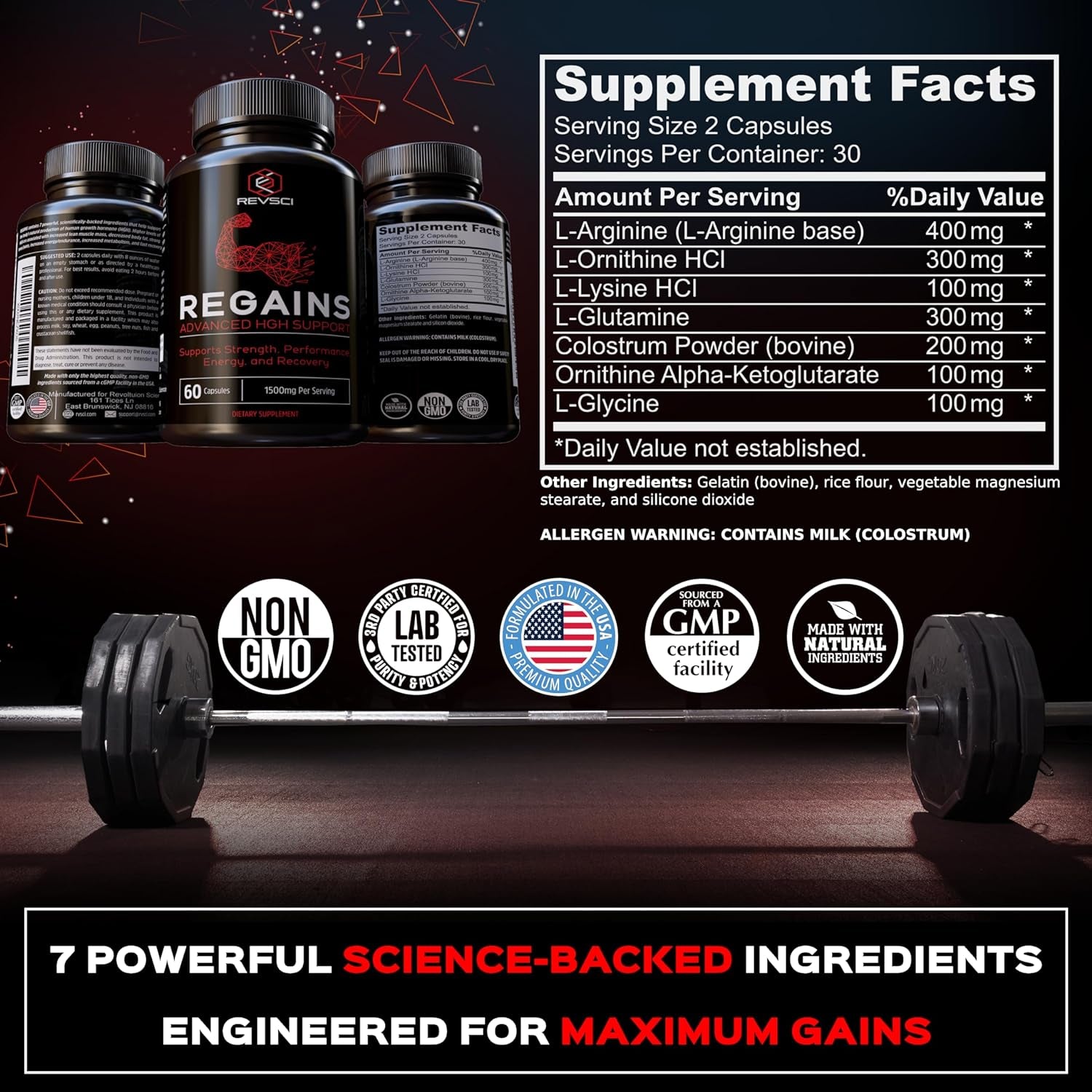 Regains HGH Supplements for Men & Women - Natural GH Boost, HGH Human Growth