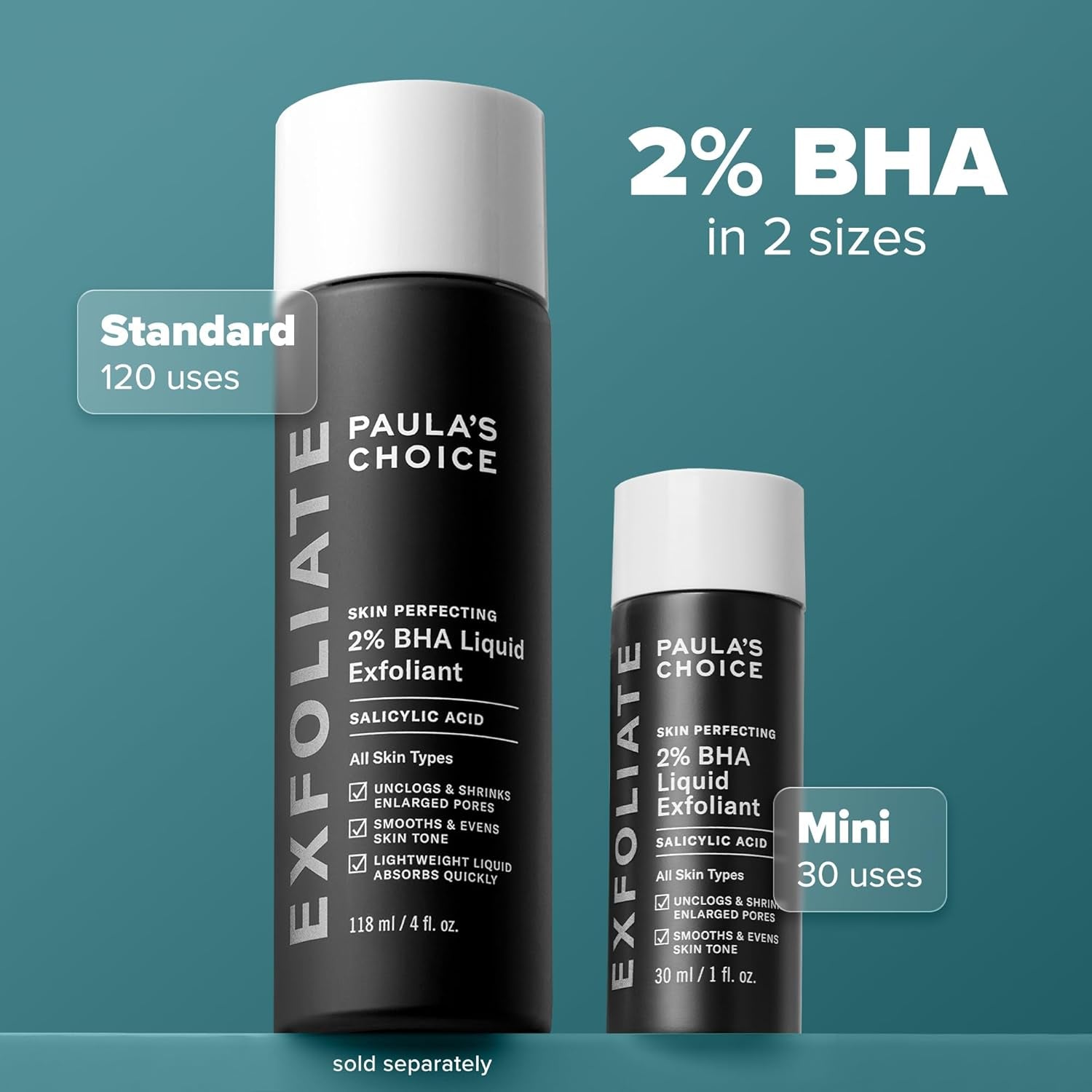 SKIN PERFECTING 2% BHA Liquid Exfoliant Polish, Salicylic Acid Exfoliant-Facial Polish for Enlarged Pores, Wrinkles & Fine Lines, Suitable for Blackhead-Prone Skin, Fragrance-Free