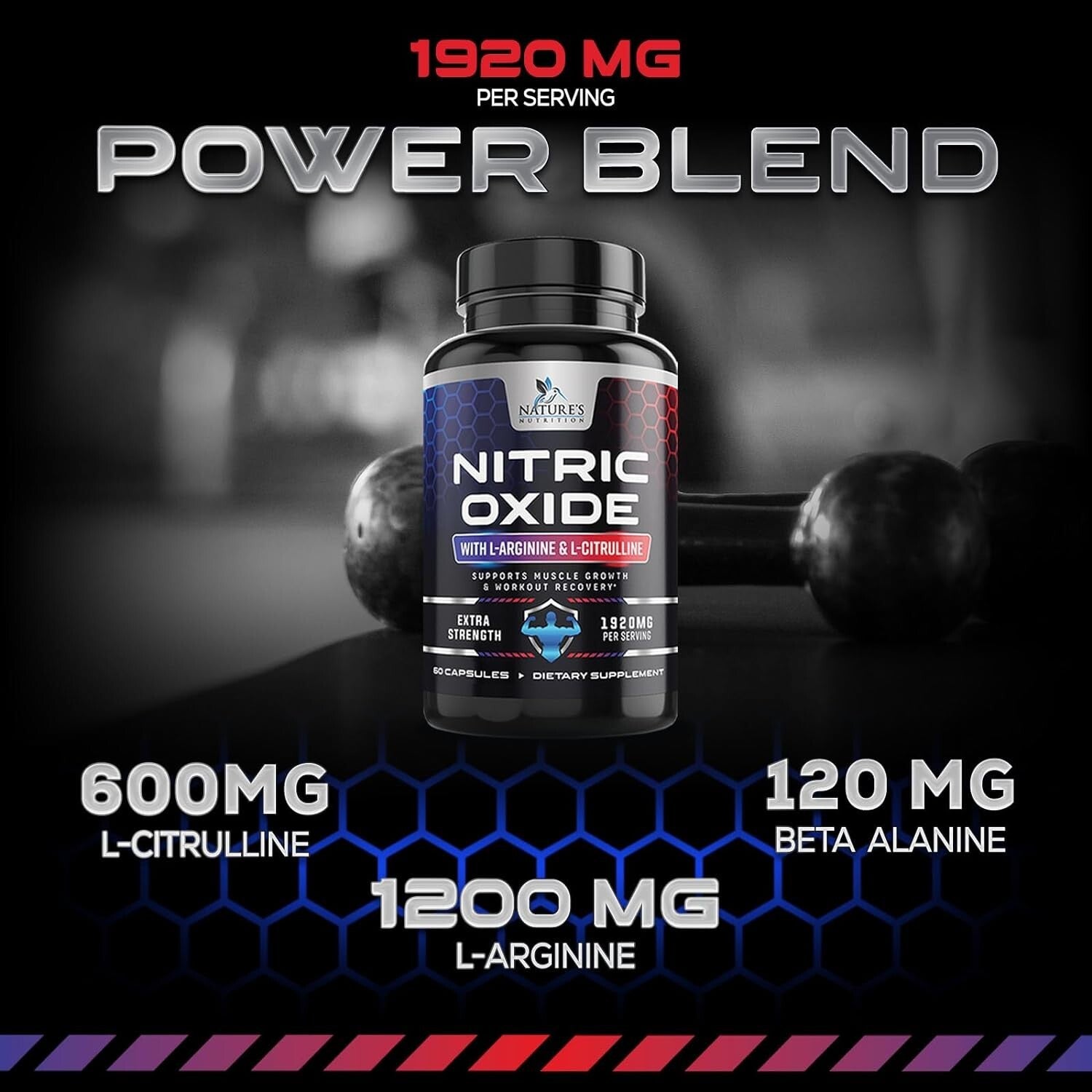 Nitric Oxide Booster Extra Strength- L Arginine 3X Strength Nitric Oxide Support