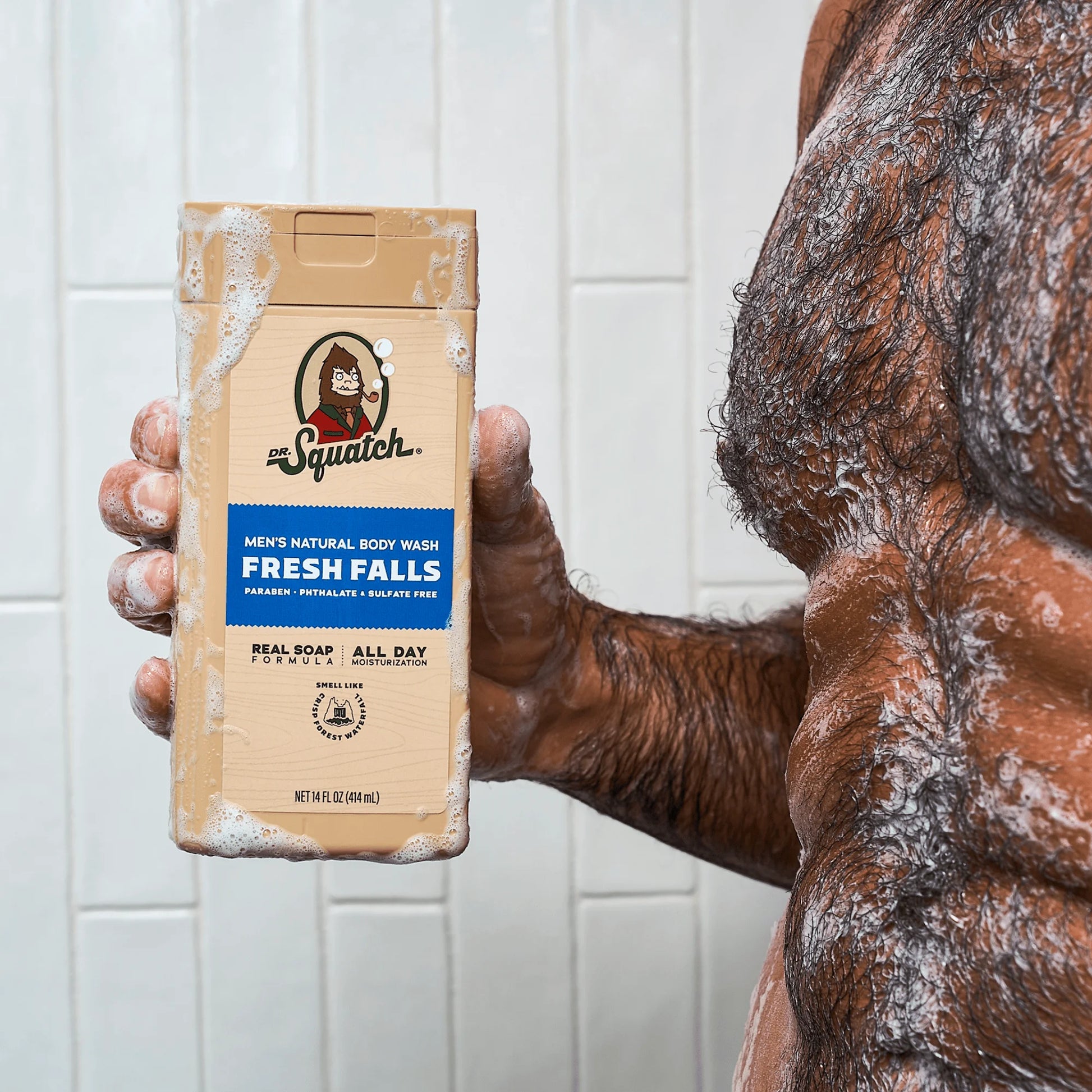 Fresh Falls Natural Body Wash for Men, 14 Fl Oz