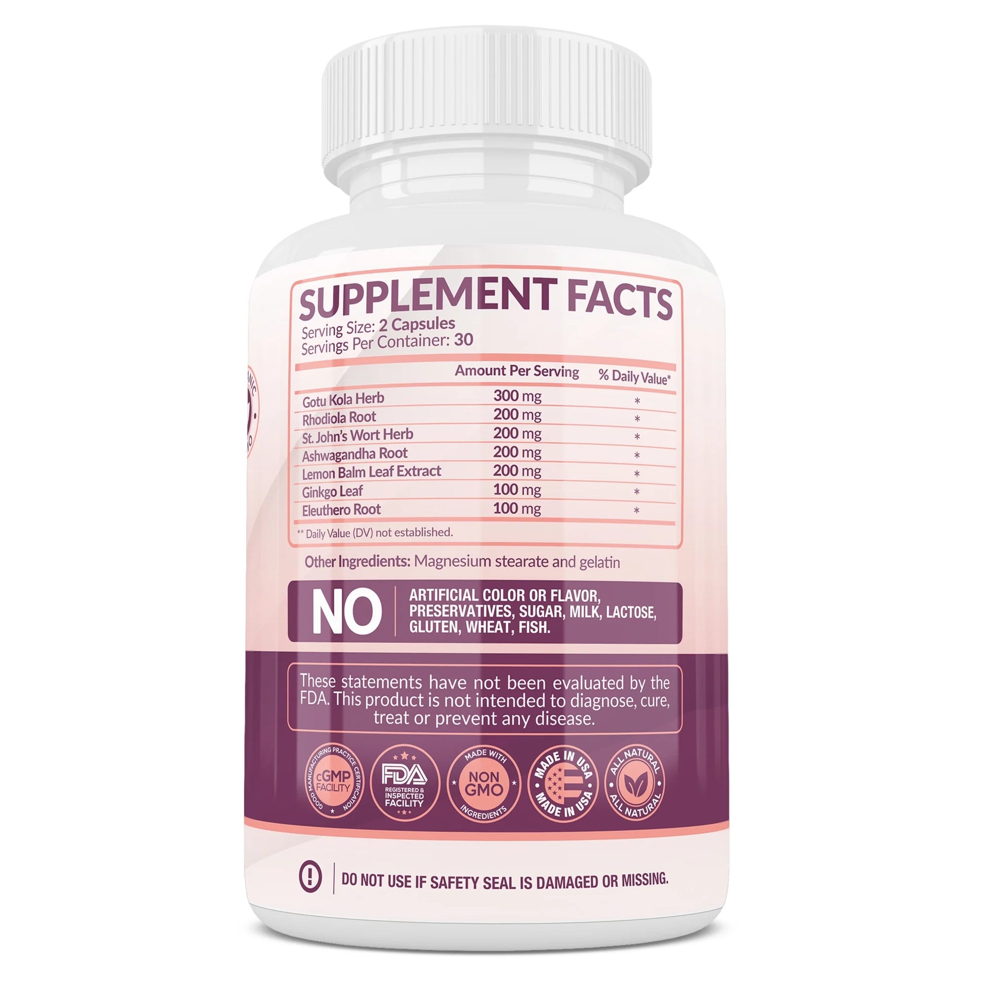 Happy Pills Supplement | Helps Boost Dopamine, Mood - Serotonin Support, Relieve Stress, Calm Relaxation Enhancer, PMS Supplements, for Women & Men | 60 Capsules