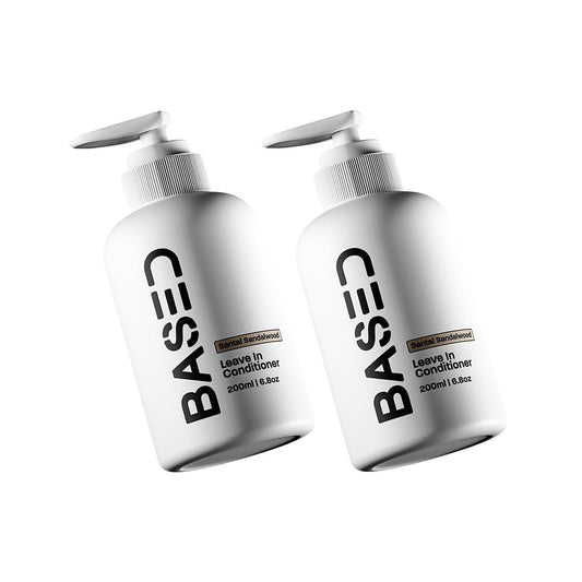 BASED Leave-In Conditioner, Instant Frizz Control, Hydrates & Nourishes Hair, Premium Leave-In Conditioner for Men, Healthy Frizz-Free Hair in Minutes (6.8 Oz Pack of 2)