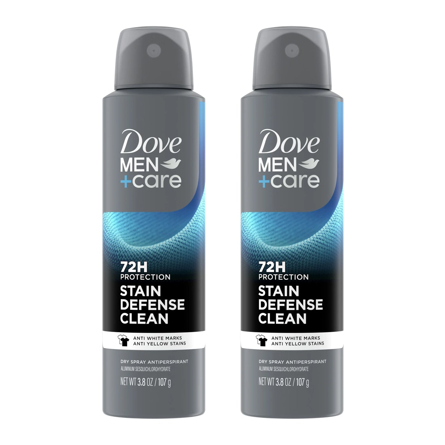 Antiperspirant Deodorant Spray for Men Stain Defense Clean, 3.8 Oz 2 Count