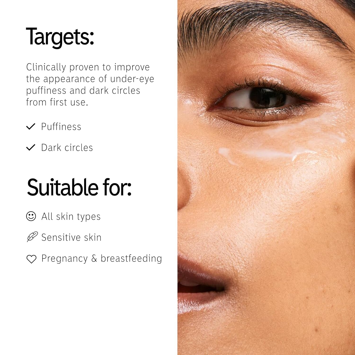 Caffeine Eye Cream, Reduce Eye Puffiness and Dark Circle, Blur Fine Lines, 0.5 Fl Oz