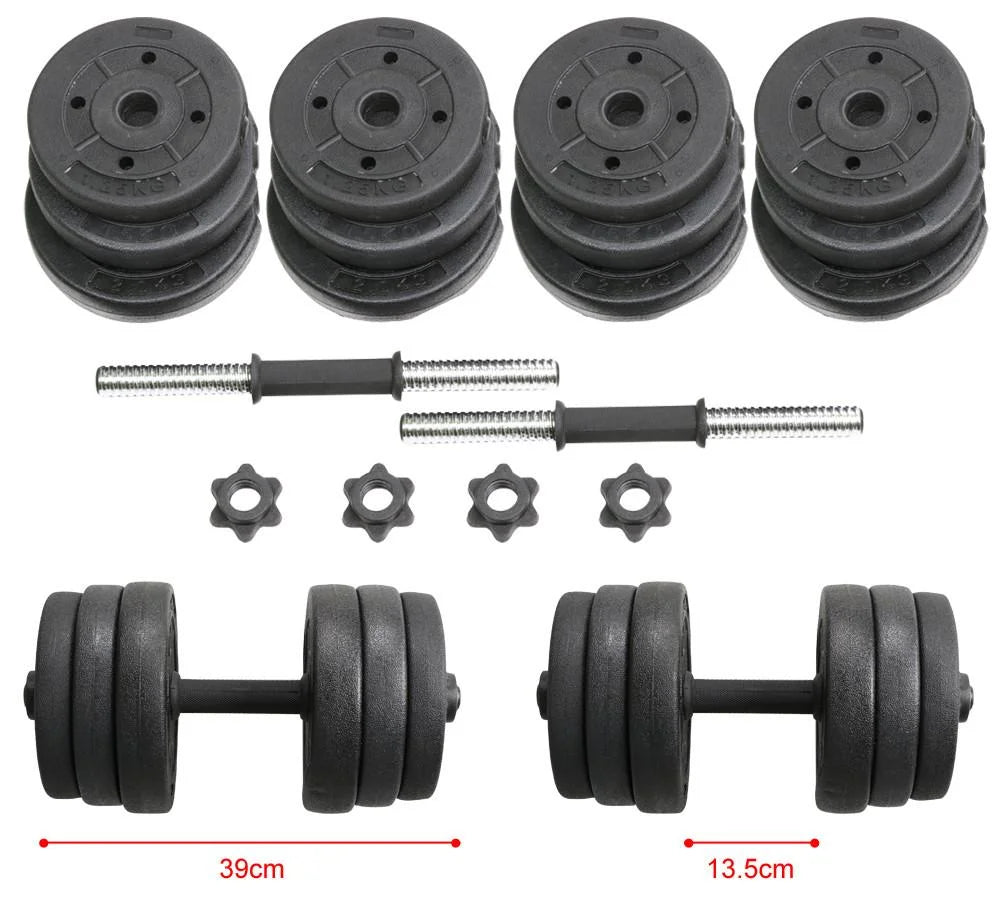 44LB Dumbbell Set Adjustable Weight Plates, Black