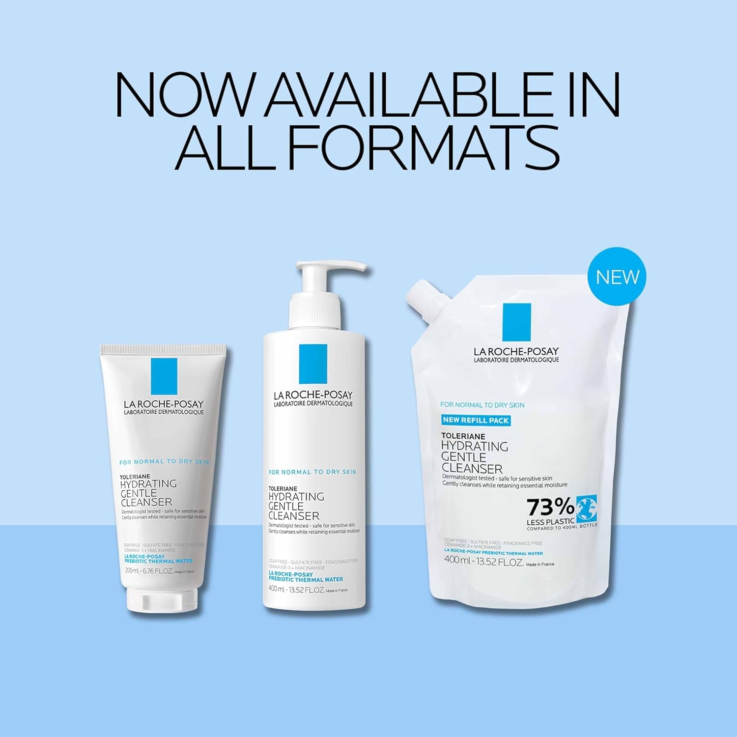 Toleriane Hydrating Gentle Face Cleanser, Hydrating Facial Cleanser with Niacinamide + Ceramides, Daily Face Wash for Dry Skin to Normal Skin, Sensitive Skin Tested, Fragrance Free