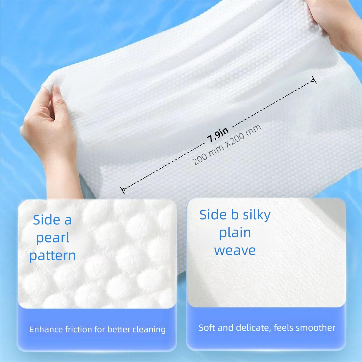 Disposable Face Towels,  Thick and Soft Face Towels. 100% Pure Cotton, Super Thick 130%. Suitable for Makeup Removal and Cleansing, and Applicable to Sensitive Skin. (100 Pieces)