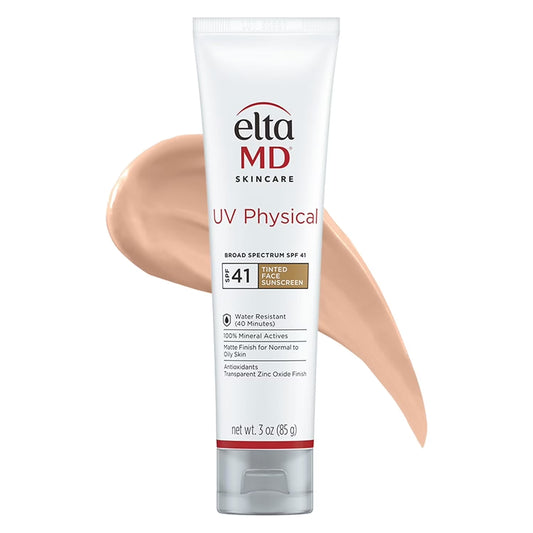 UV Physical Tinted Mineral Sunscreen for Face - SPF 41 Tinted Sunscreen for Face, 100% Mineral, 3.0 Oz Tube