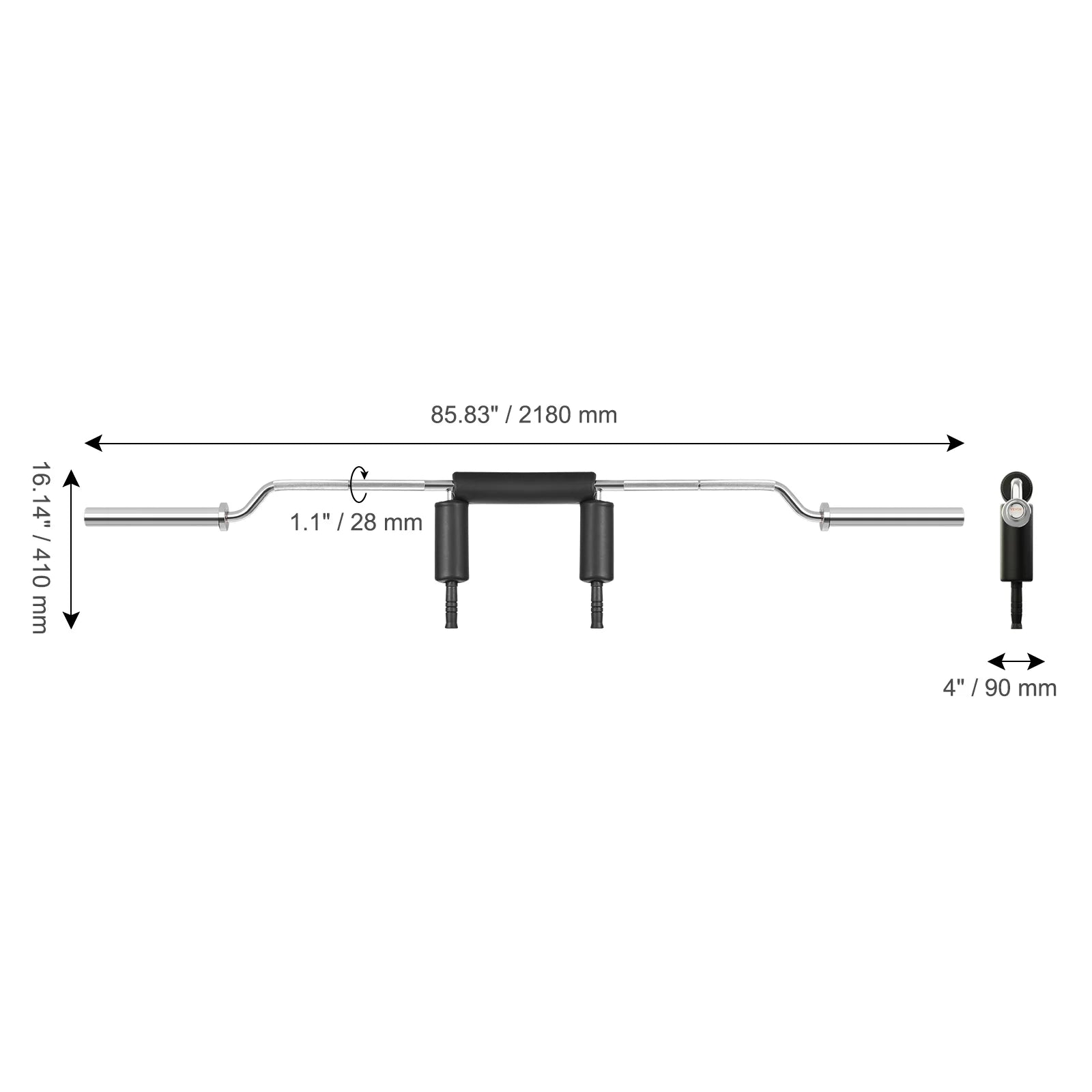 Safety Squat Bar Fitness Squat Bar Attachment 700LB Weight Lifting