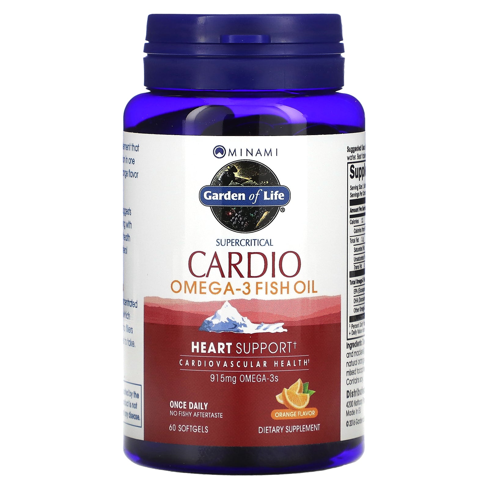 - Cardio-3 Healthy Heart Support Supercritical Omega-3 Fish Oil Orange 915 Mg. - 60 Softgels