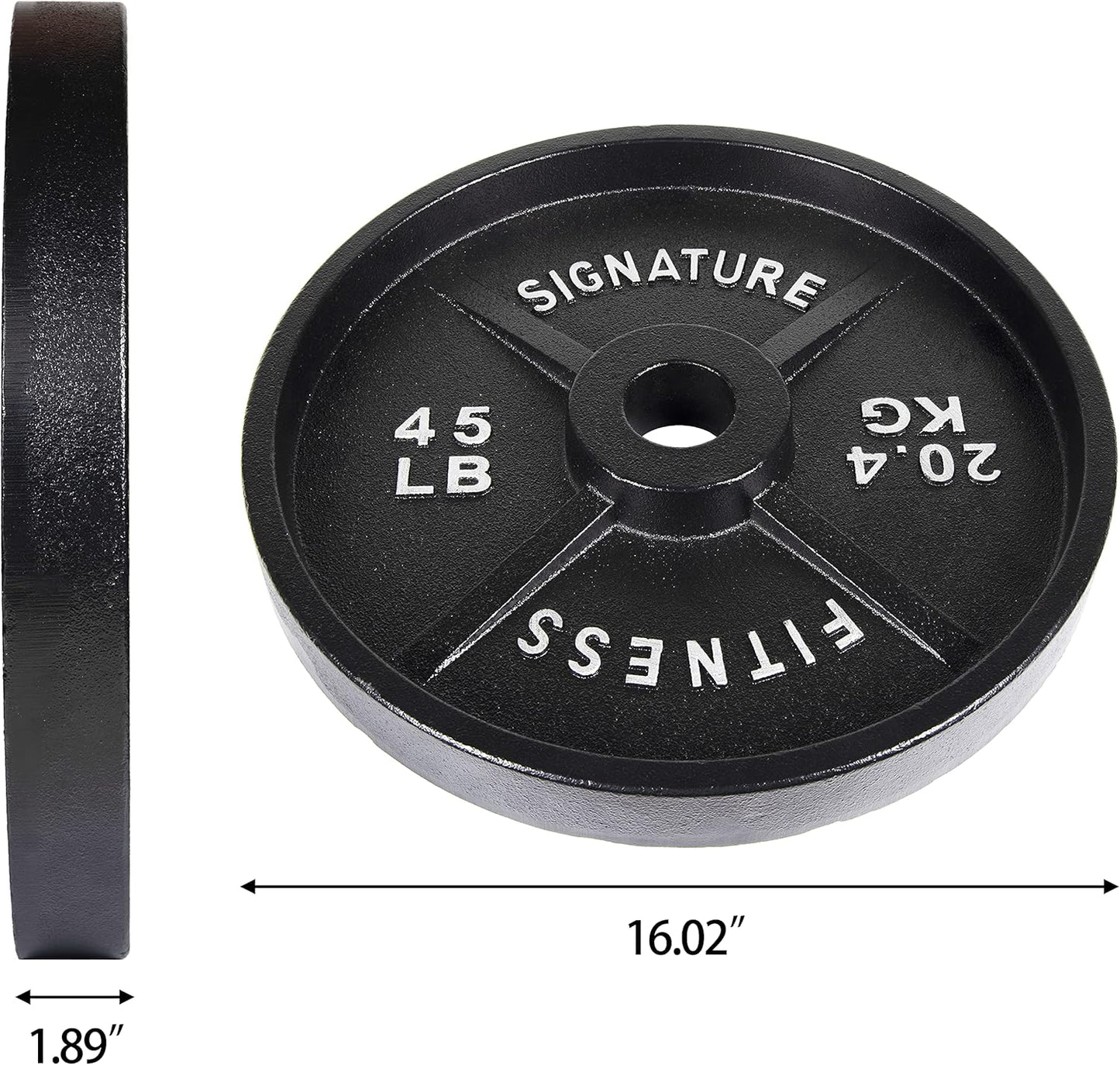 Deep Dish 2-Inch Olympic Cast Iron Weight Plates with E-Coating