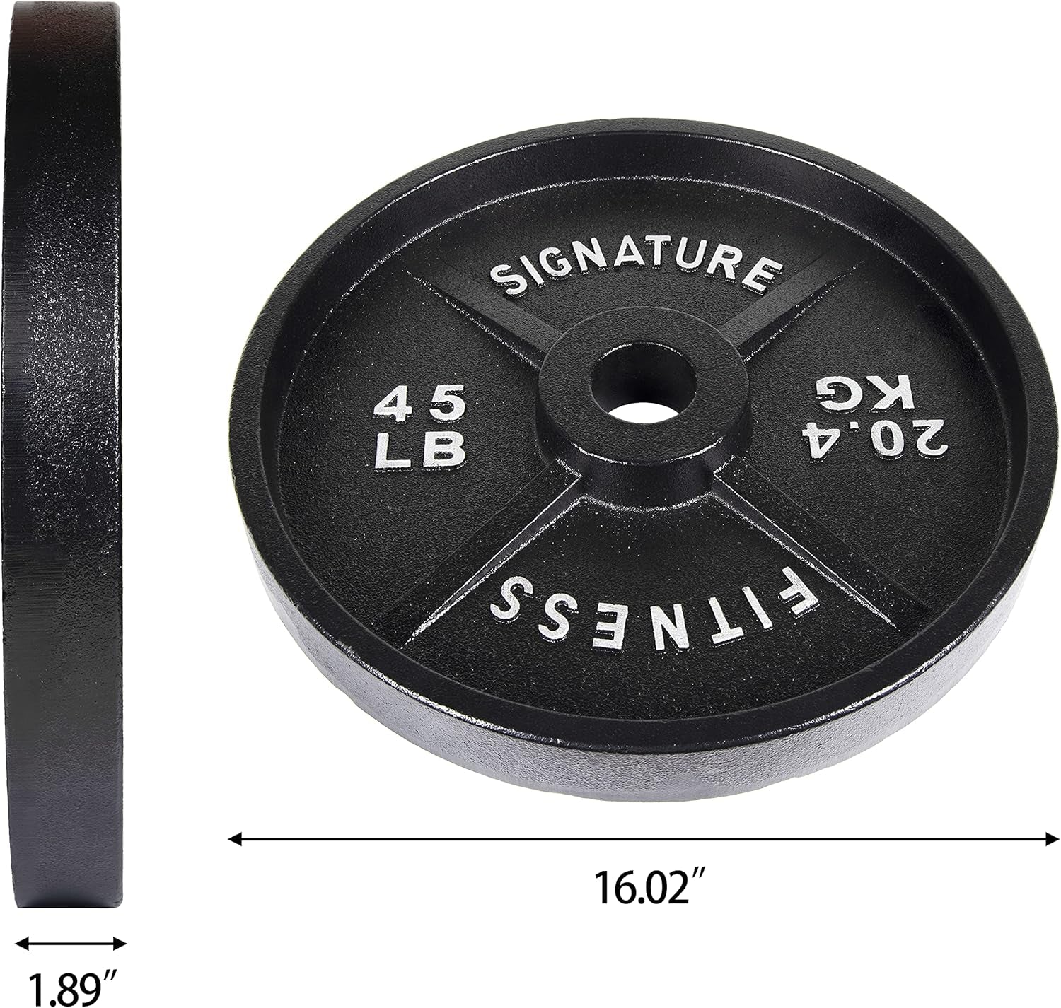 Deep Dish 2-Inch Olympic Cast Iron Weight Plates with E-Coating