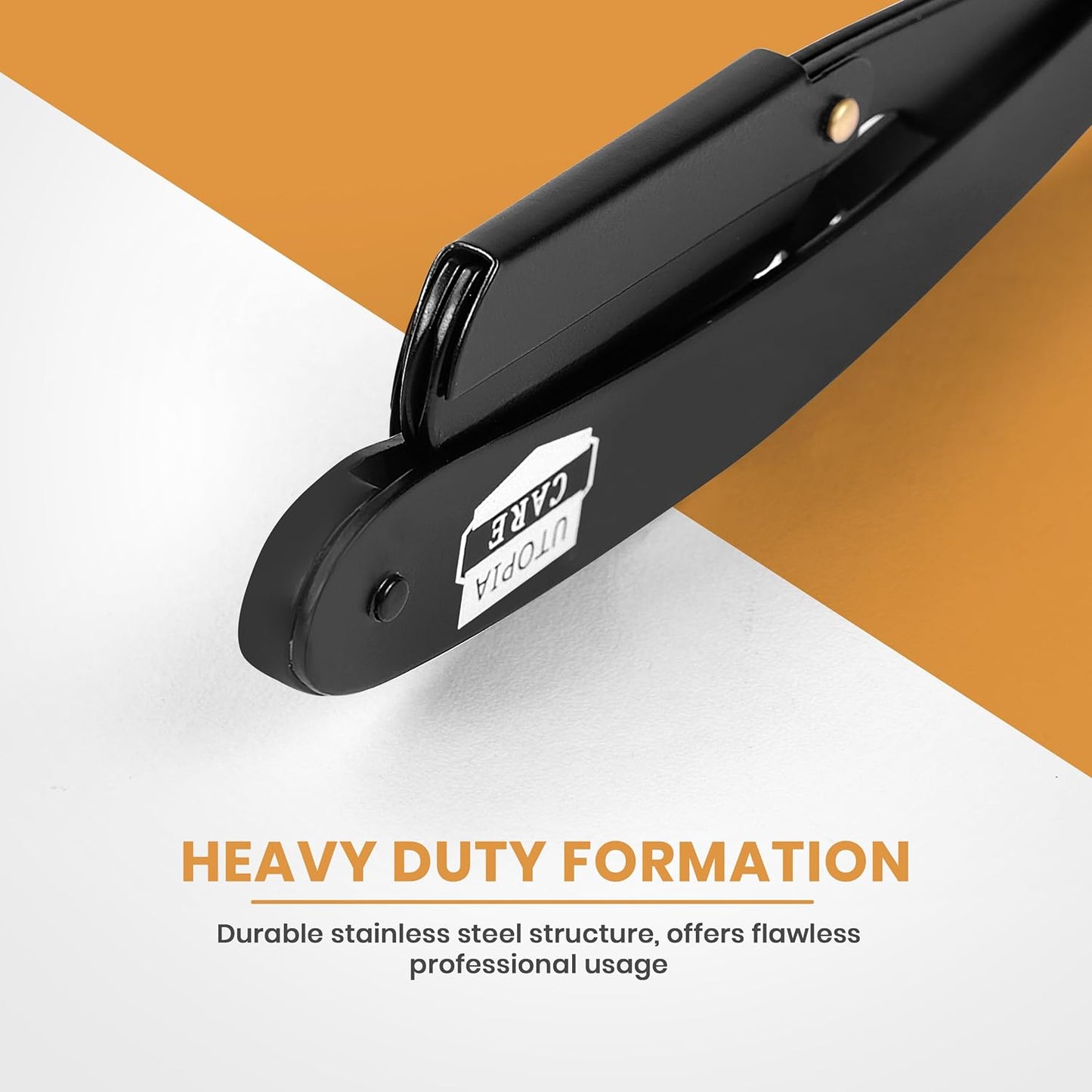 Professional Straight Razor for Men, Barber Straight Edge Razor Safety with 100 Pack Blades, Black